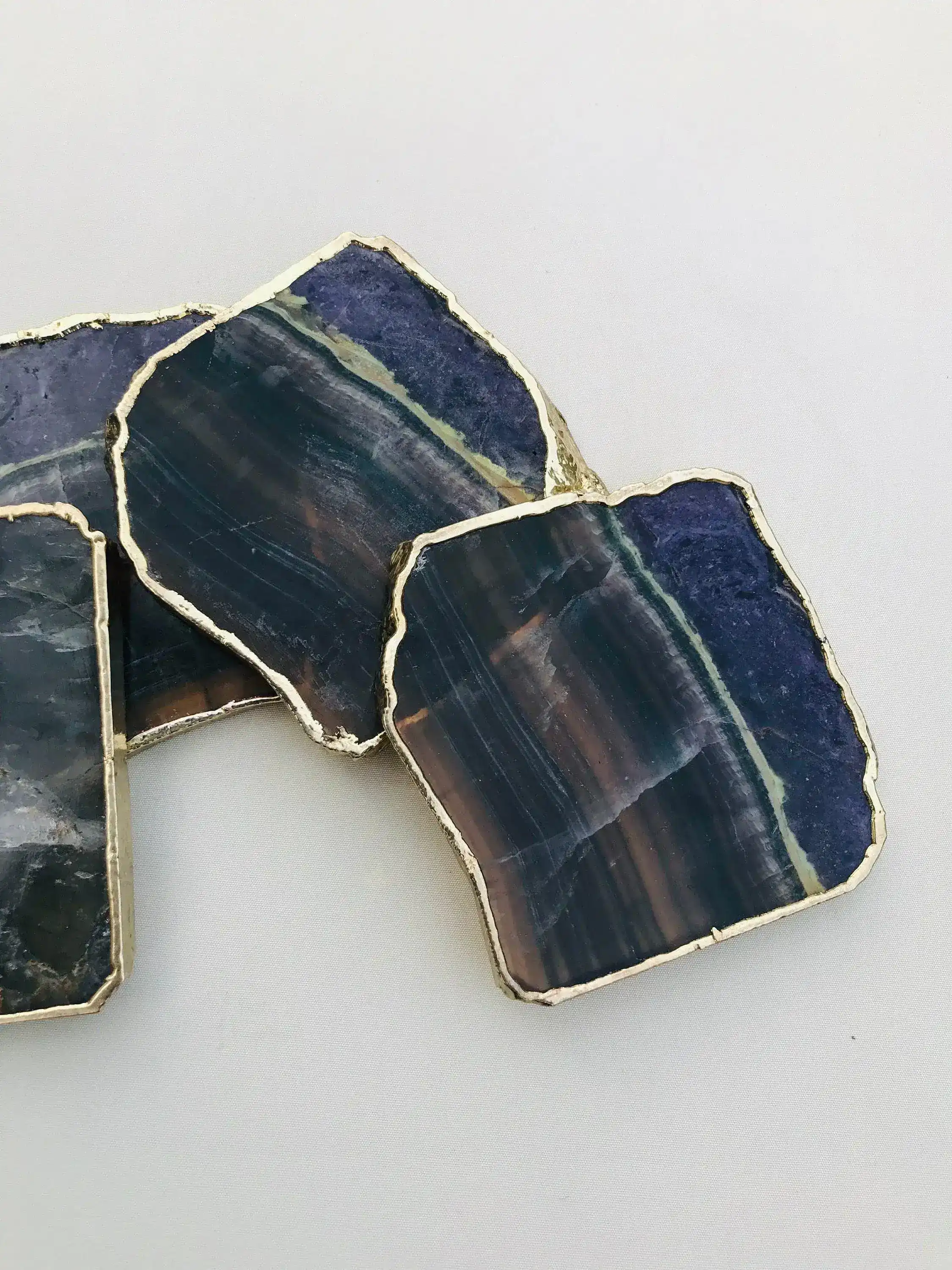 Dark Fluorite Agate Coasters - Set of 4 - Image 6