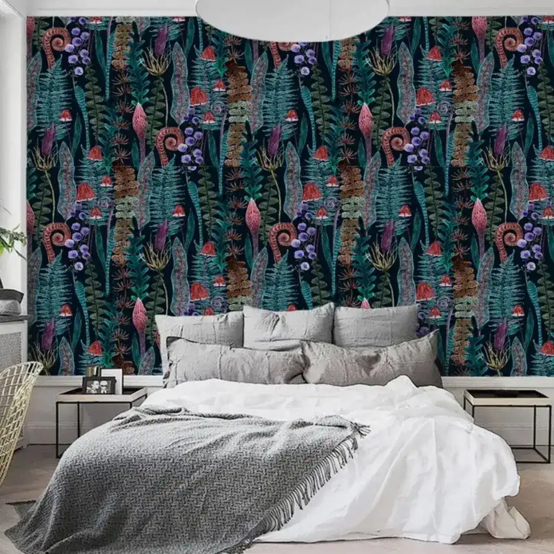 Dark Mushroom Botanical Wall Mural - Image 3