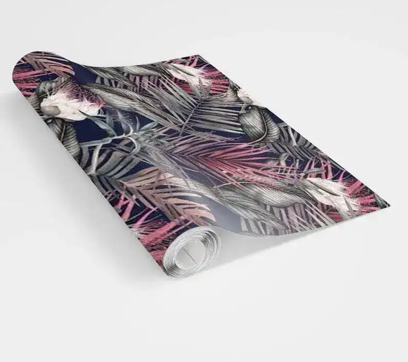 Dark Pink Feather Leaves Wallpaper - Image 8