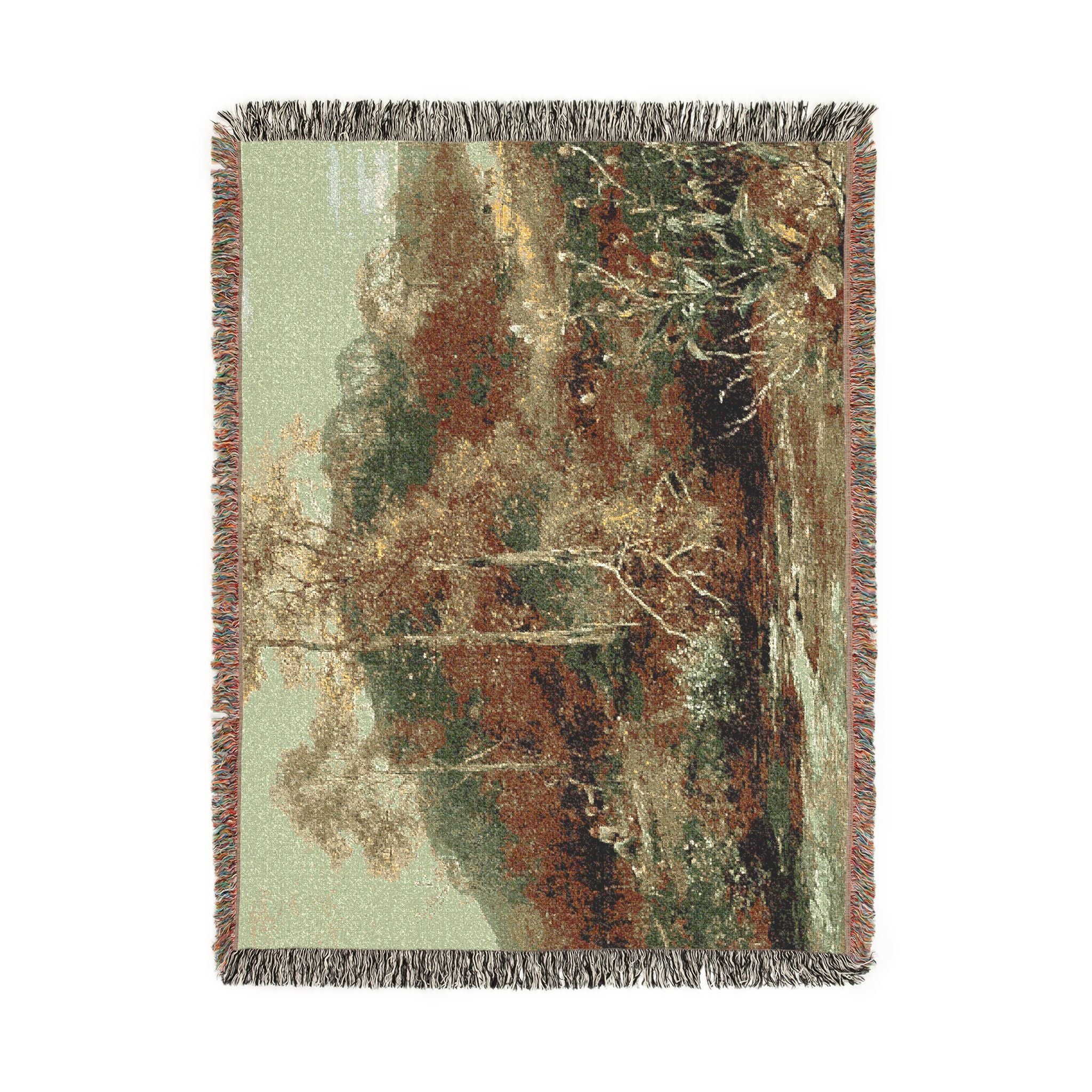 David Bates - Autumn River Scene, The Brook | Woven Tapestry Blanket - Image 11