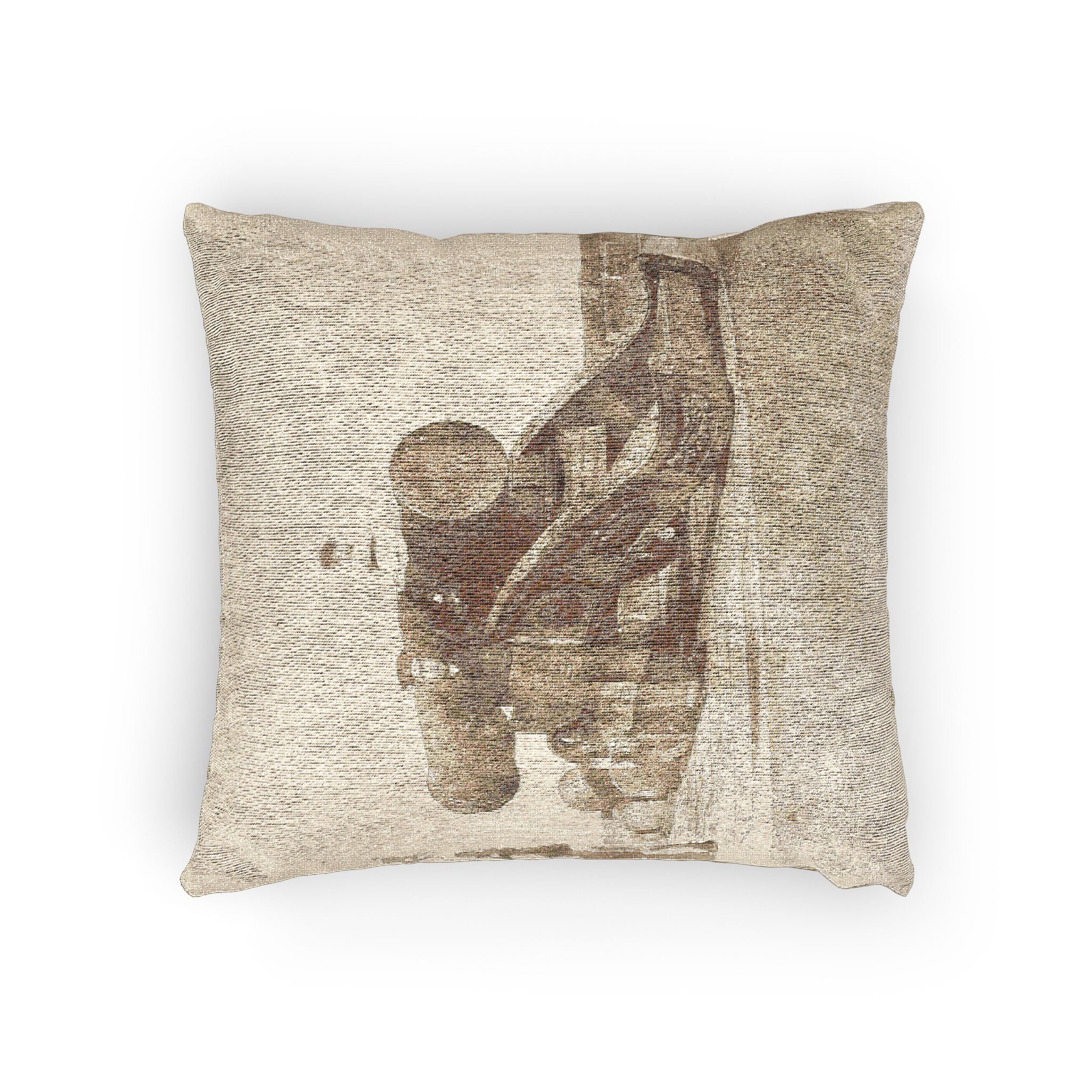 David Octavius Hill - The cannon 'Mons Meg' at Edinburgh Castle, and a private in the 2nd battalion of Royal Scots who g | Woven Pillow - Image 4