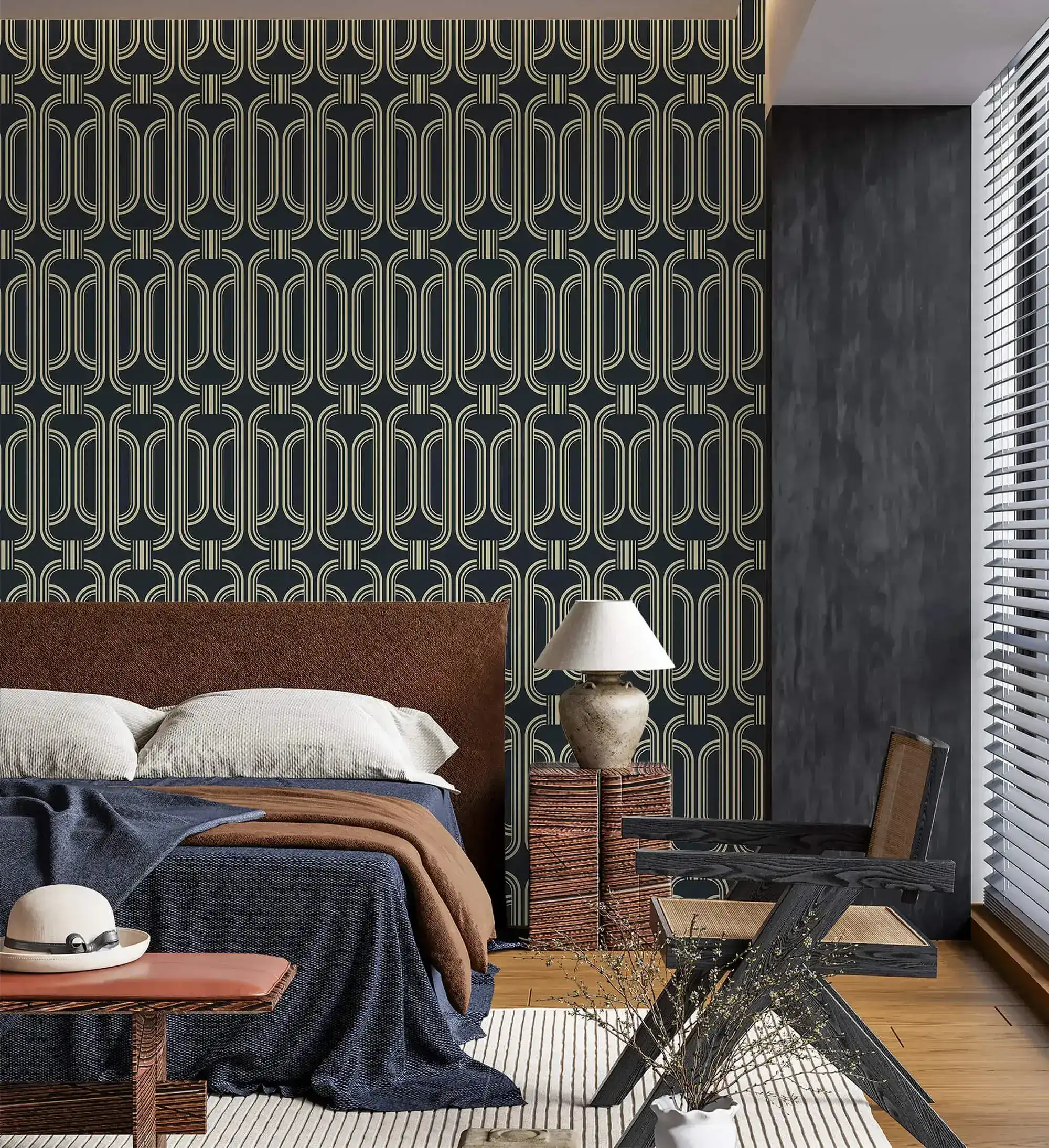 Deco Geometric Repeat Wallpaper - Image 2