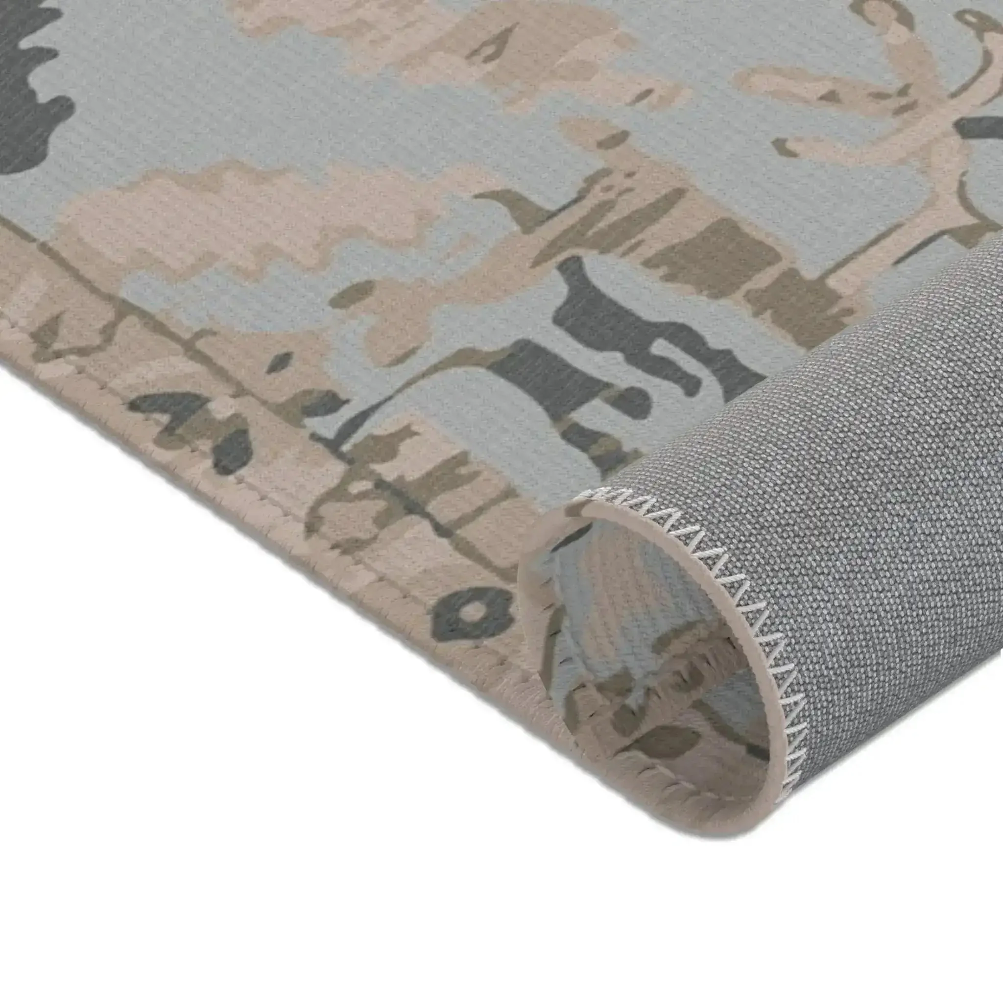 Desert Sand Abstract Tribal Accent Rug - Image 4