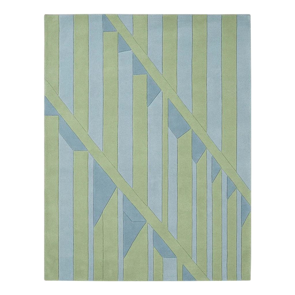 Diagonal Stripe Hand Tufted Rug