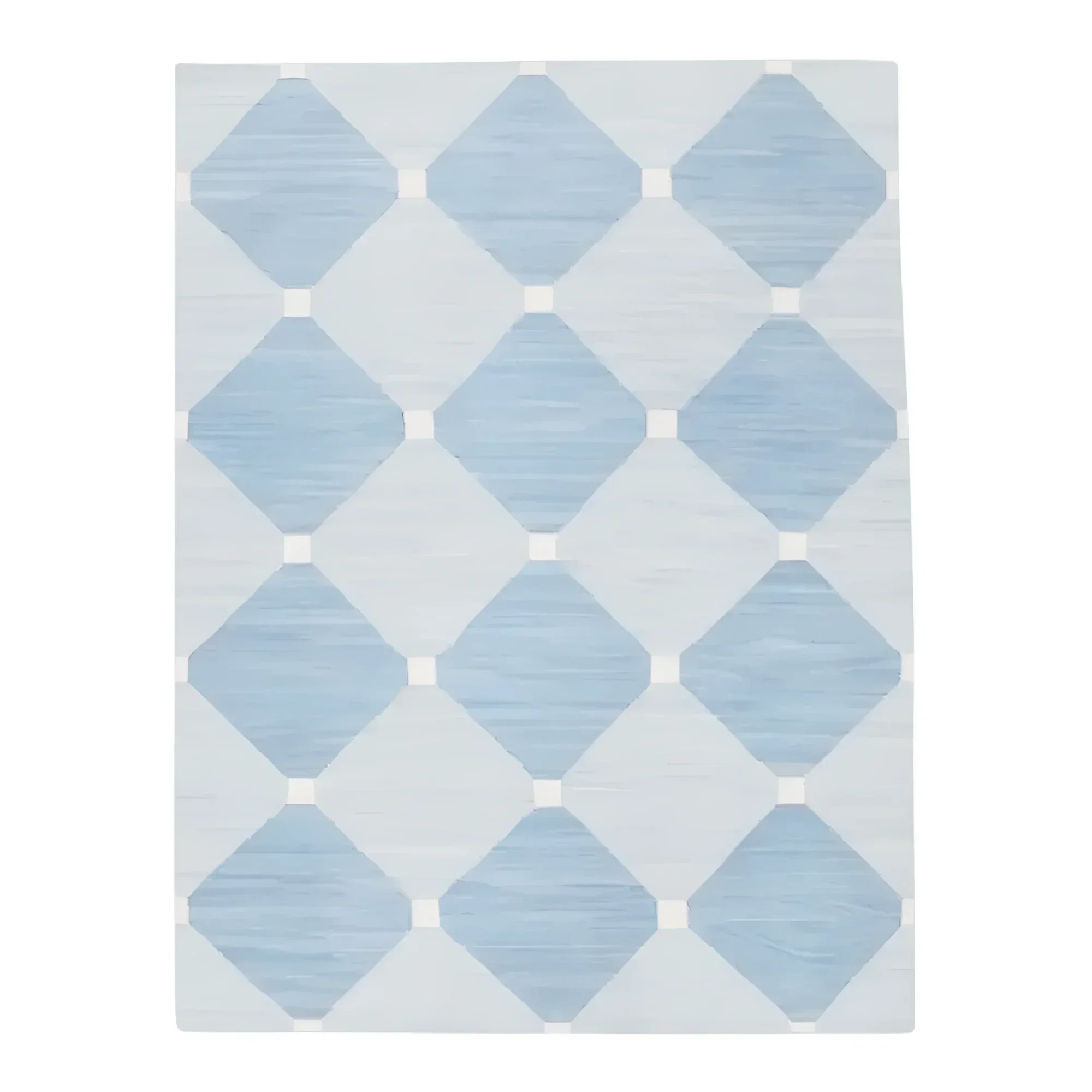 Diamond Blue Classic Dhurrie Cotton Rug - Image 3