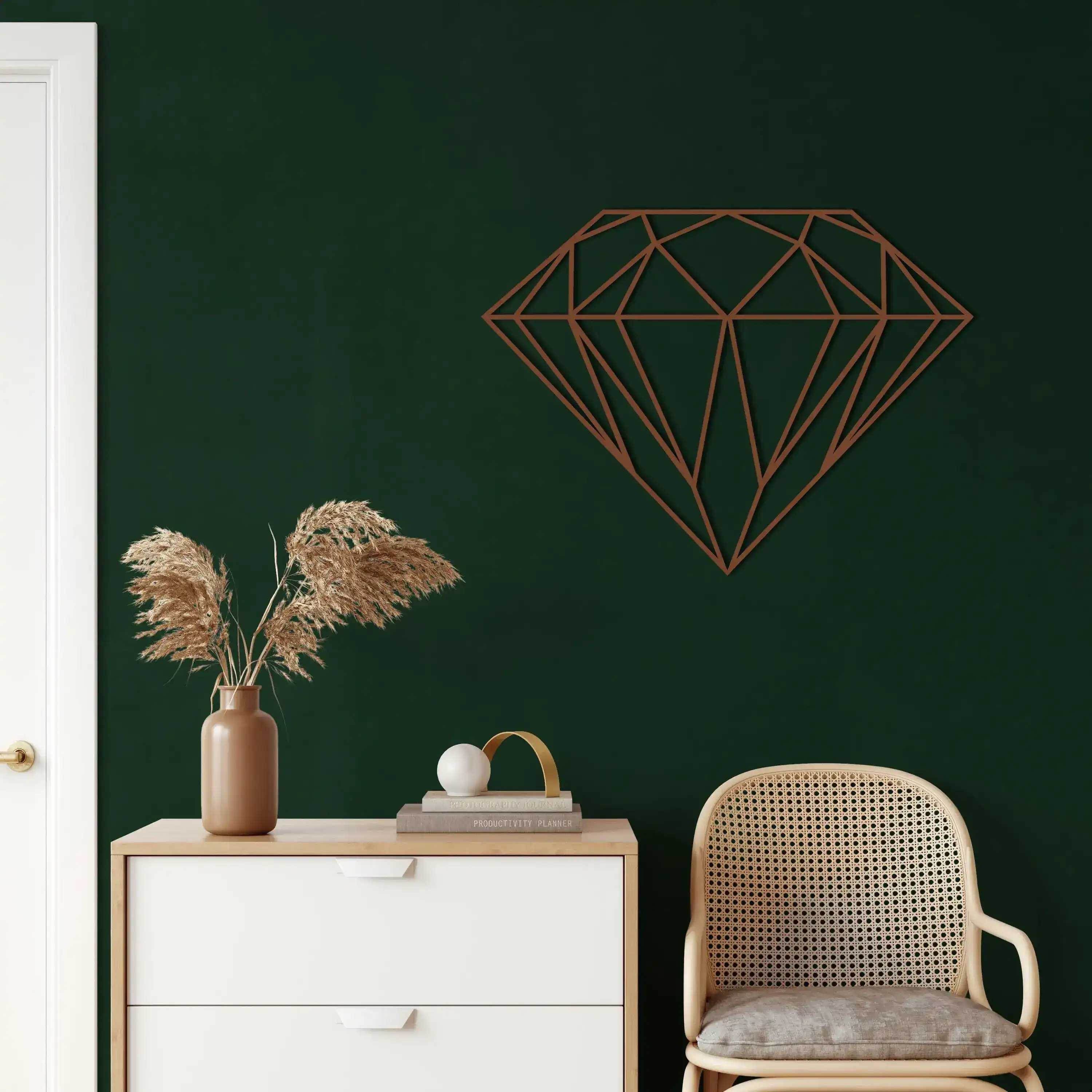 Diamond Shaped Metal Wall Hanging Decor - Image 13