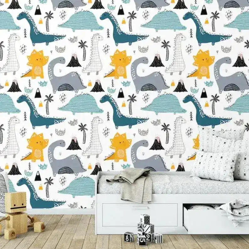 Dinosaur World Illustrated Wallpaper - Image 3