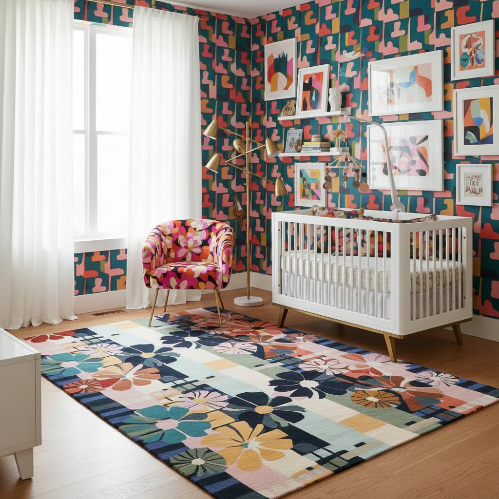 Disco Daisies Hand Tufted Wool Rug - Image 2