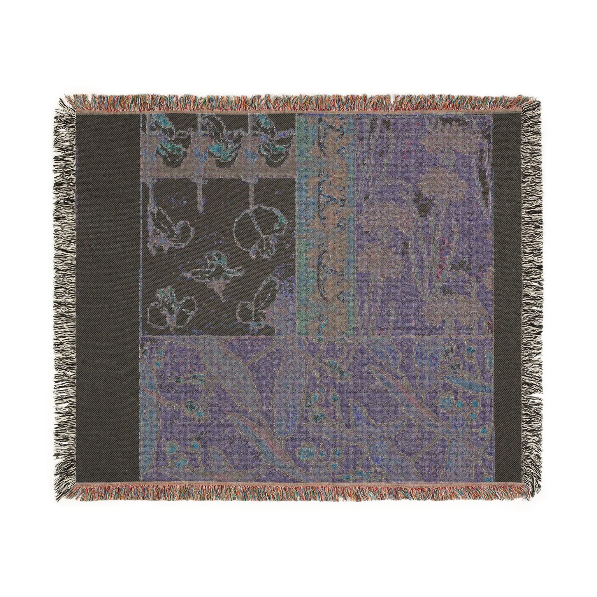 documents-decoratifs-sweet-peas-alphonse-mucha | Woven Tapestry Blanket - Image 8