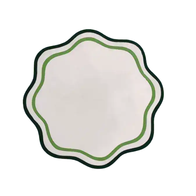 Double Scalloped Round Cotton Placemats - Image 2