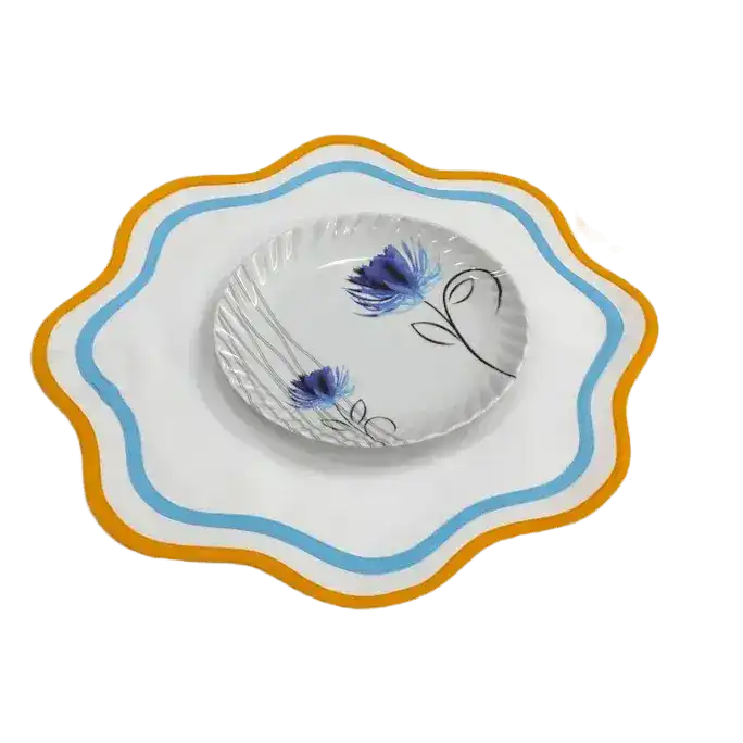 Double Scalloped Round Cotton Placemats - Image 5