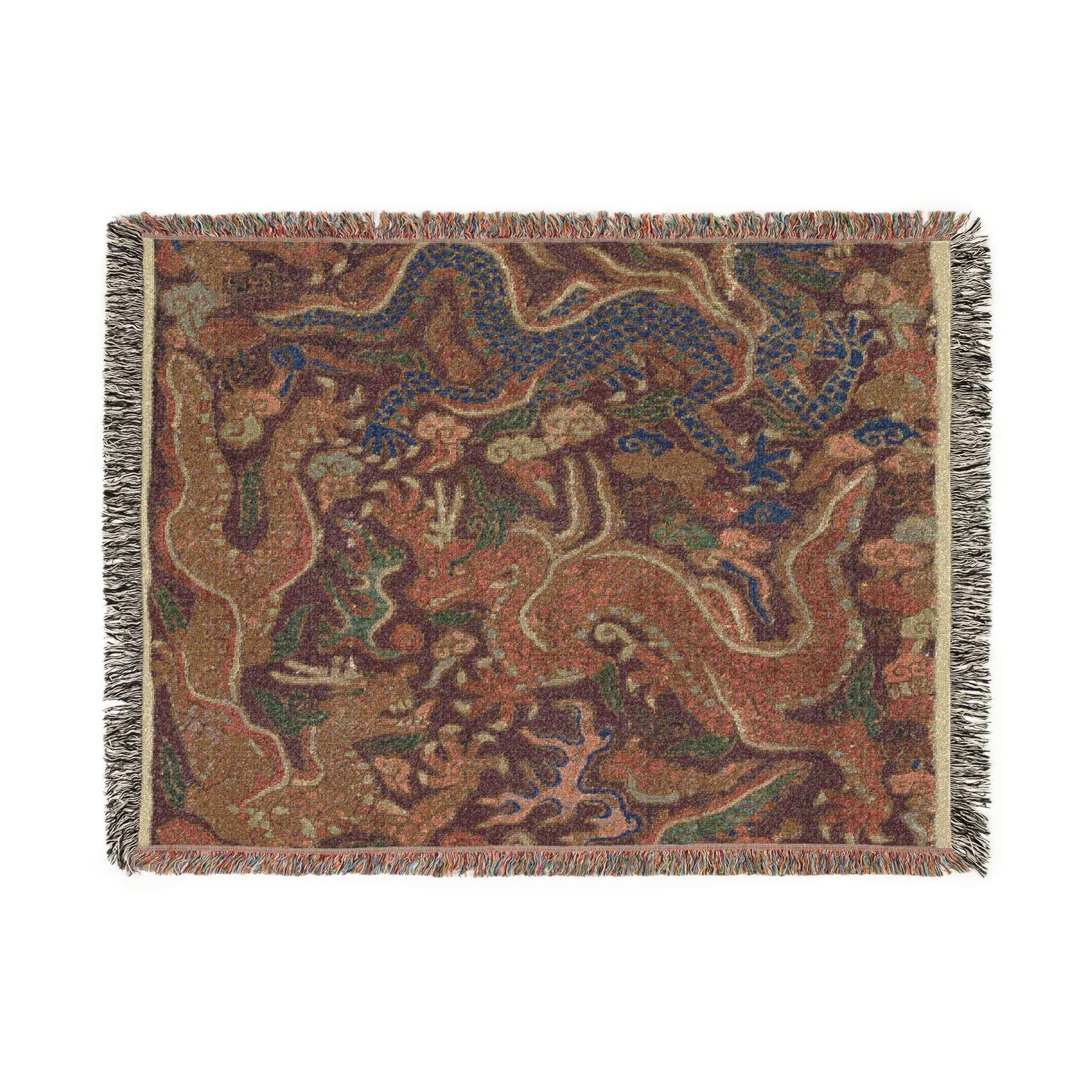 Dragons Chasing Flaming Pearls Woven Throw Blanket - Image 6
