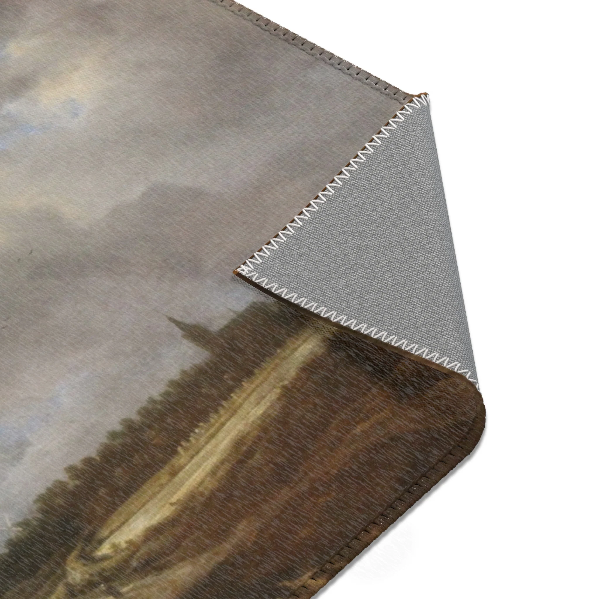 Dresden, Gemäldegalerie Alte Meister, Jacob van Ruisdael, ein Walddorf hinter Dünen | Area Rug - Image 13