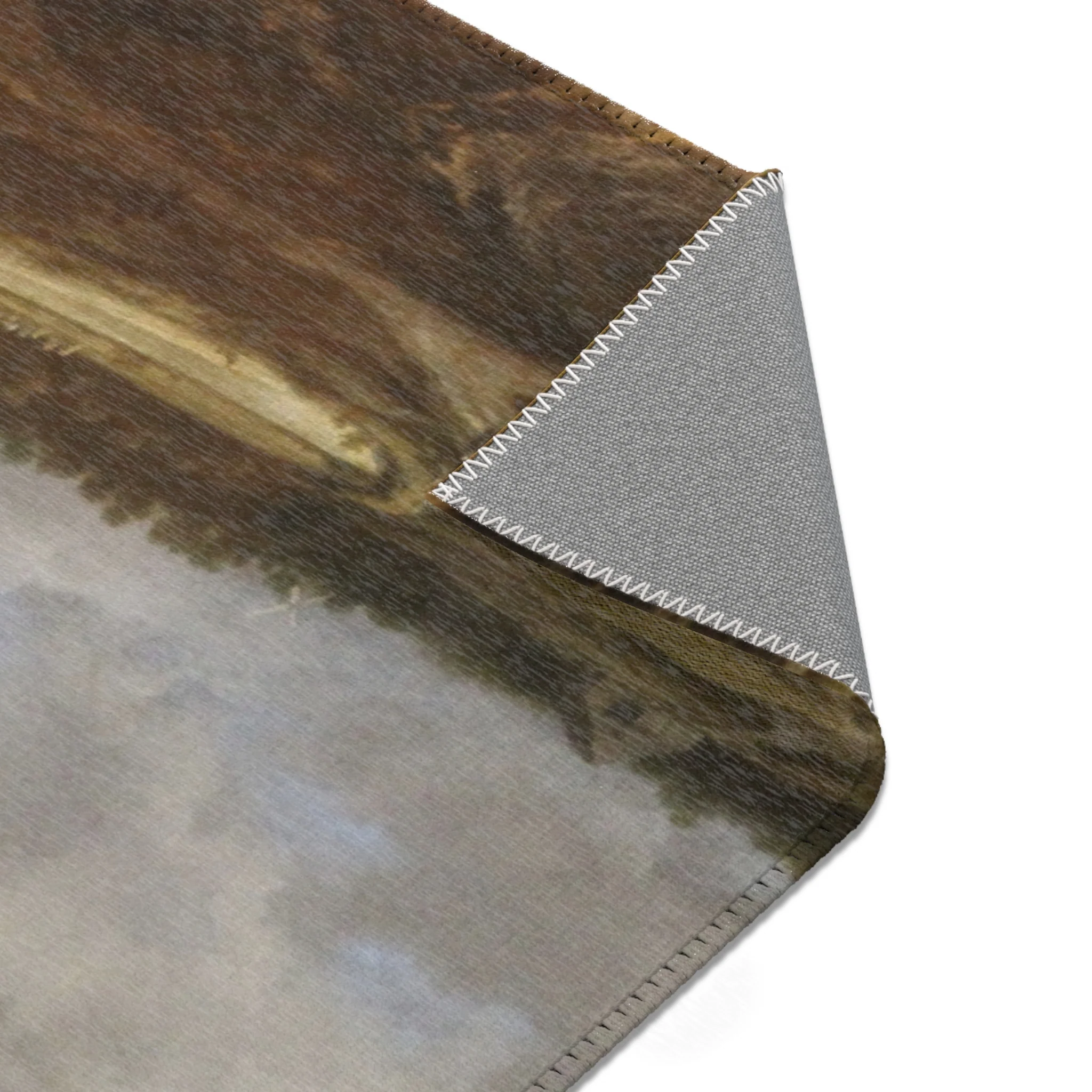 Dresden, Gemäldegalerie Alte Meister, Jacob van Ruisdael, ein Walddorf hinter Dünen | Area Rug - Image 7