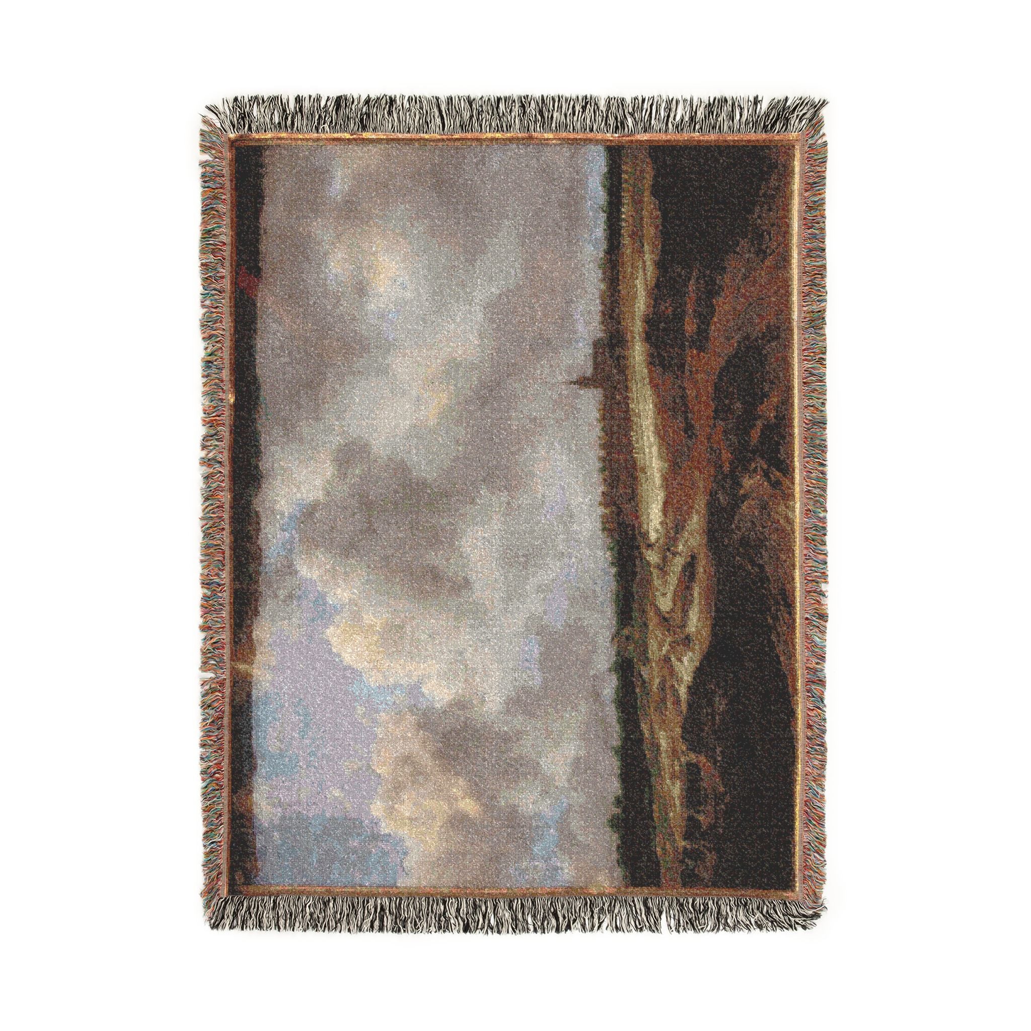 Dresden, Gemäldegalerie Alte Meister, Jacob van Ruisdael, ein Walddorf hinter Dünen | Woven Tapestry Blanket - Image 11