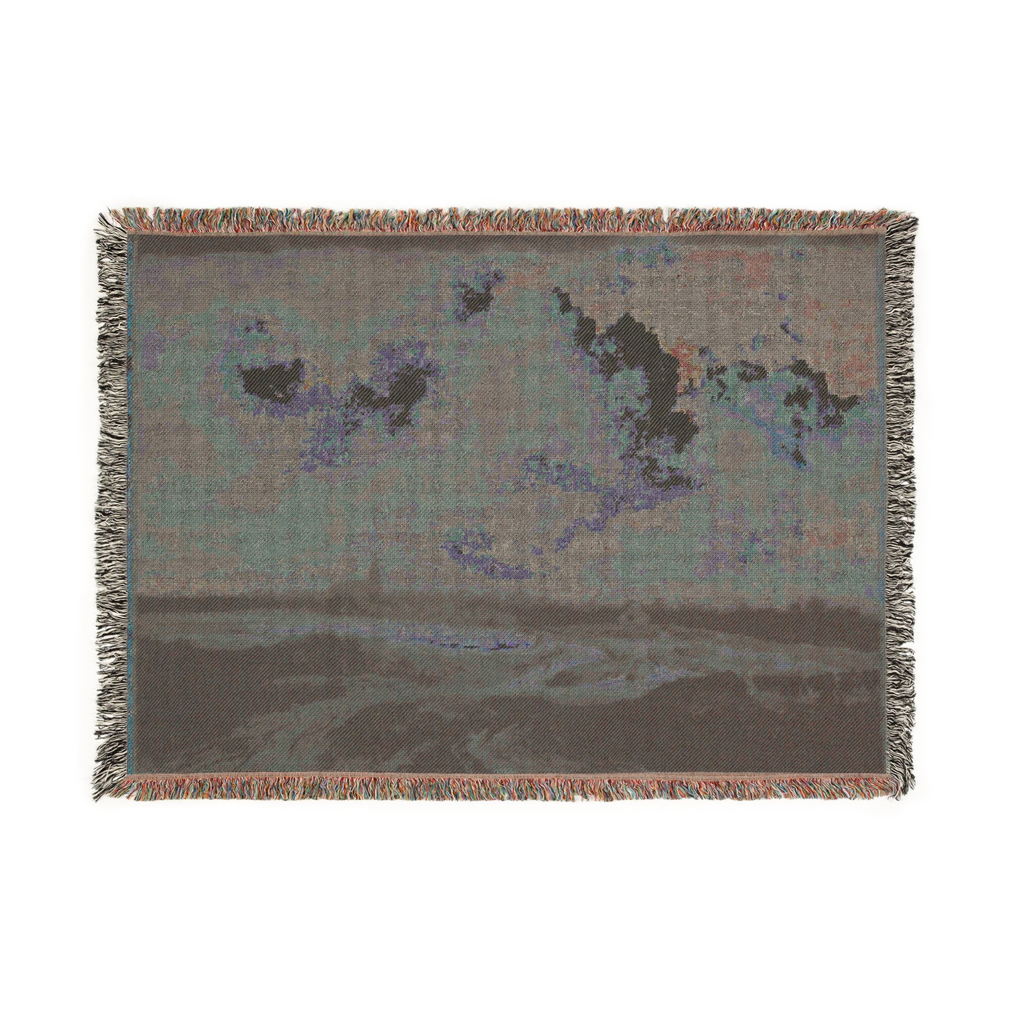 Dresden, Gemäldegalerie Alte Meister, Jacob van Ruisdael, ein Walddorf hinter Dünen | Woven Tapestry Blanket - Image 4