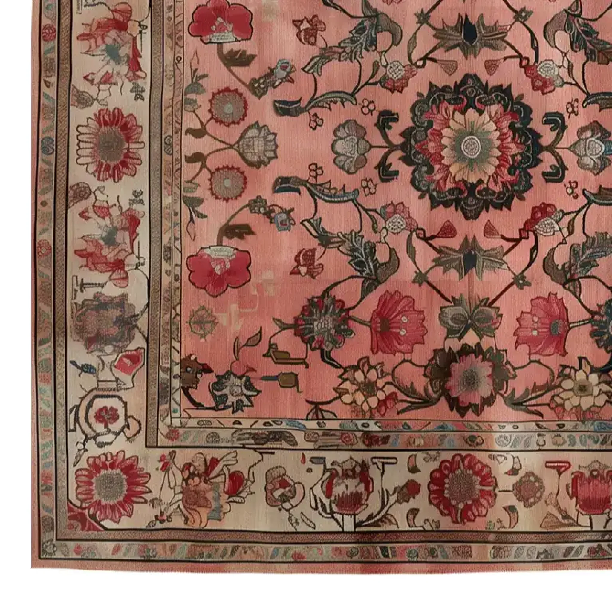 Dusky Blossom Knotted Wool Rug - Image 3