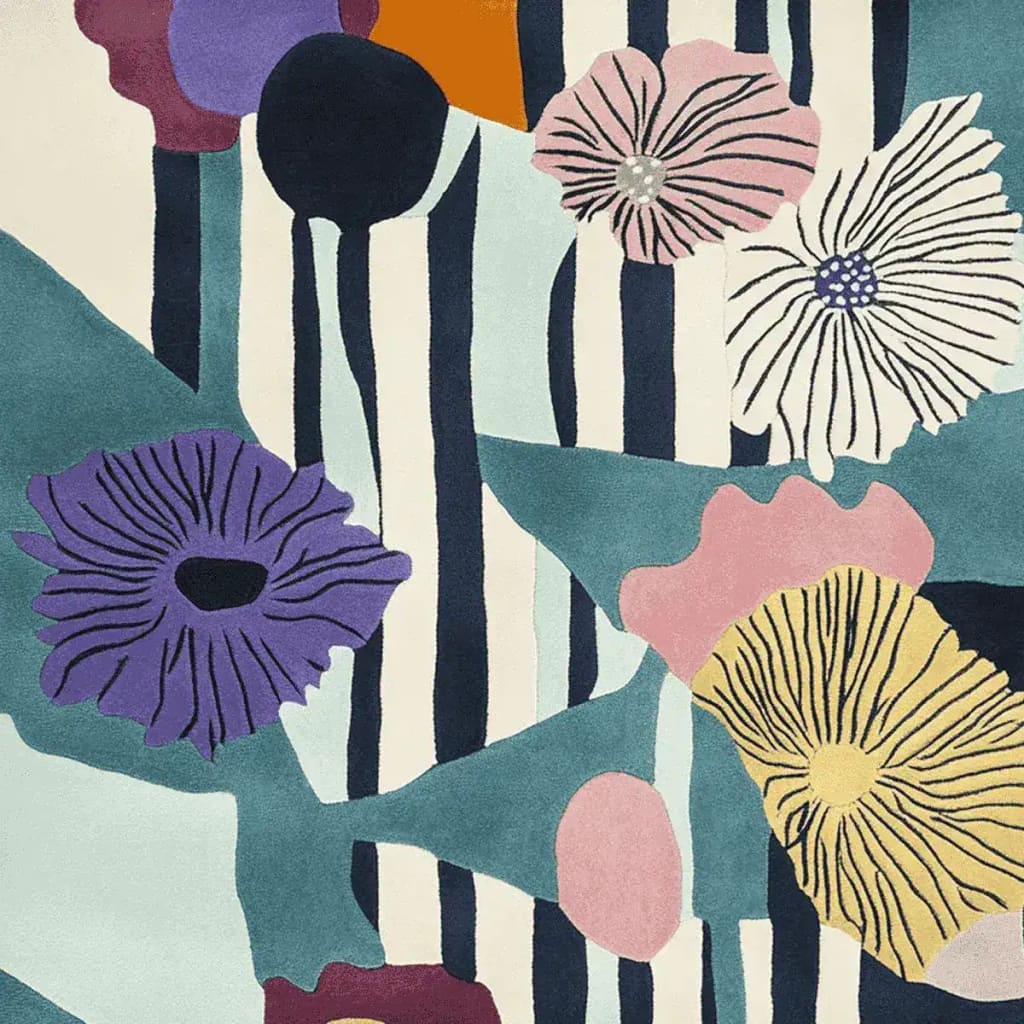Eclectic Bloom Hand Tufted Rug - Image 4