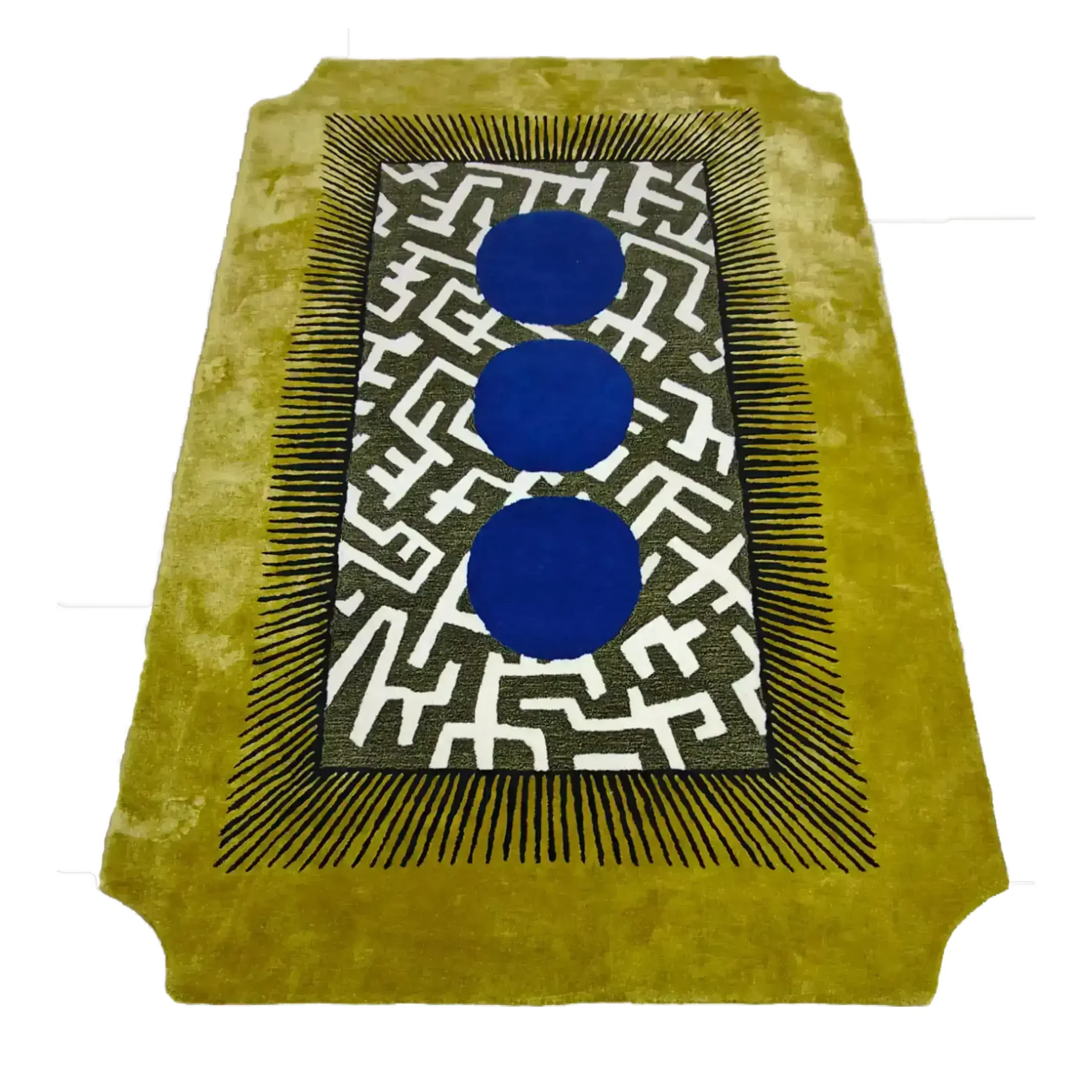 Edged Valley of the Suns Hand Tufted Wool Rug - Chartreuse - Image 6