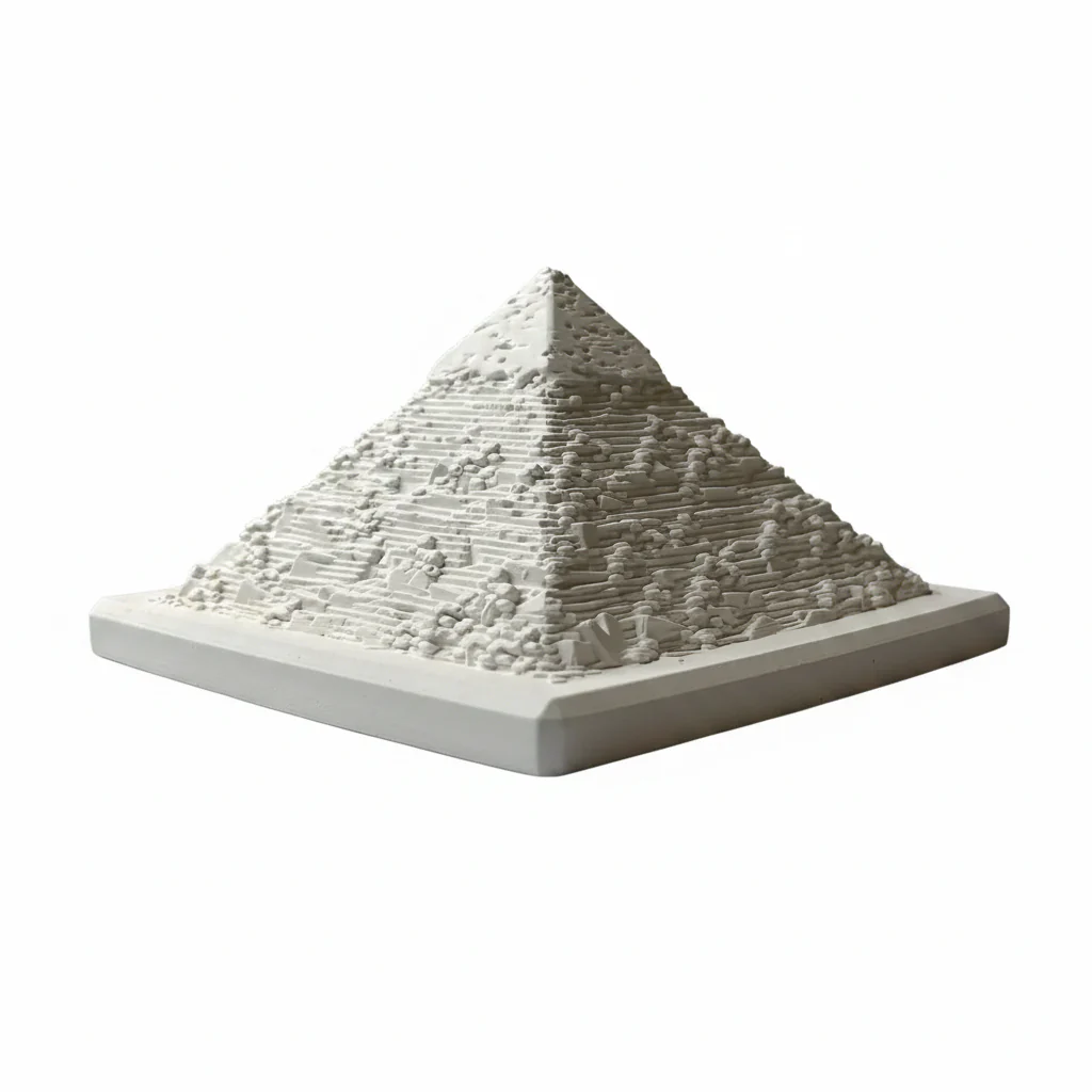 Egyptian Pyramid Plaster Micro-Landscape Ornament