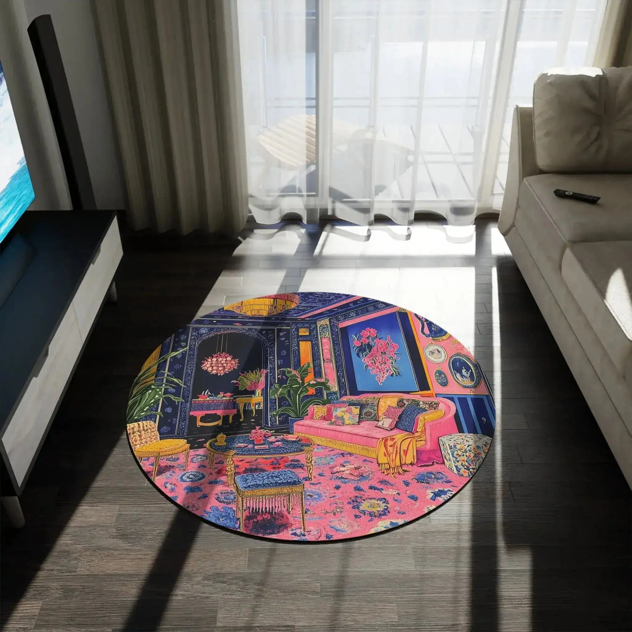 Electric Bloom Round Rug - Image 4