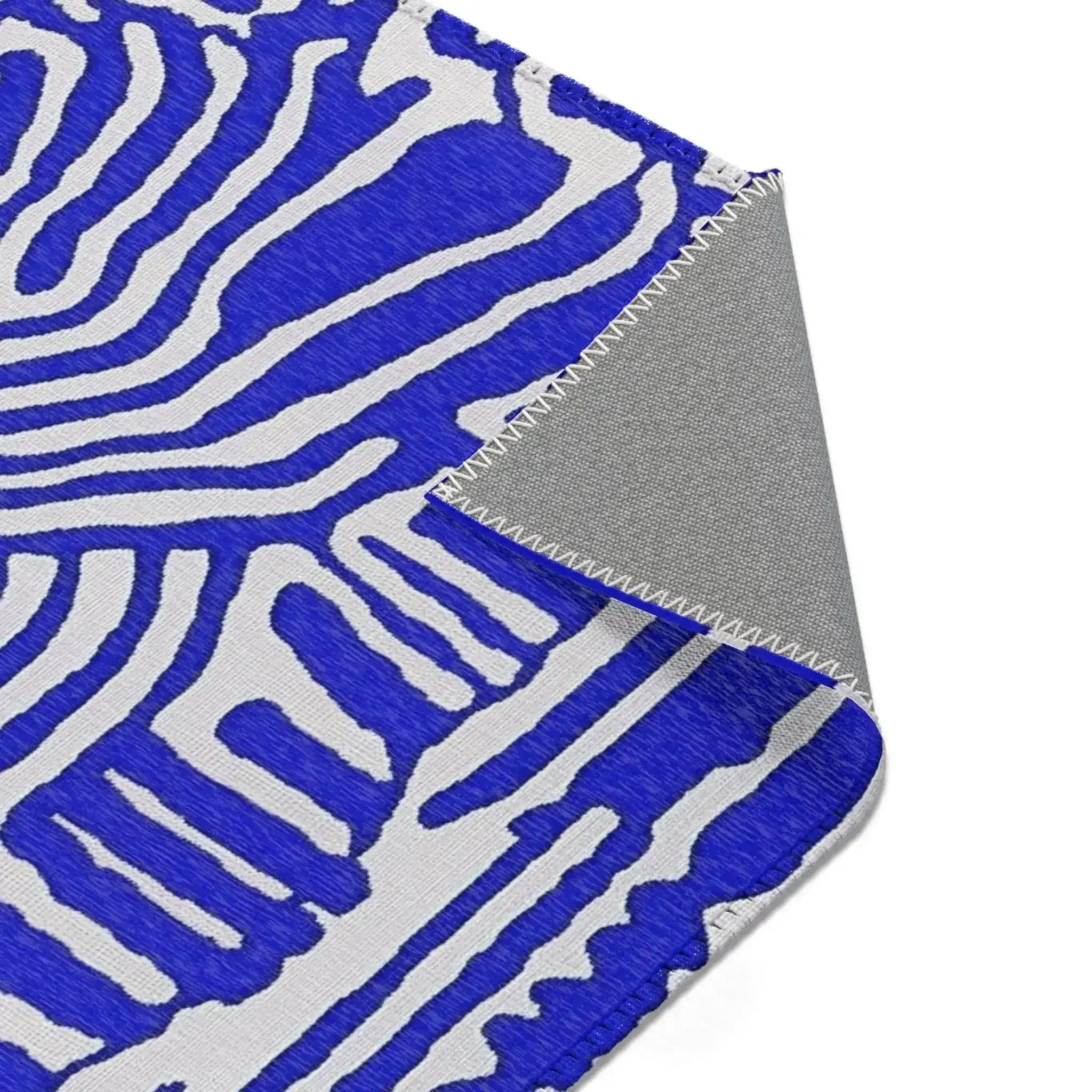 Electric Blue Abstract Accent Rug - Image 6