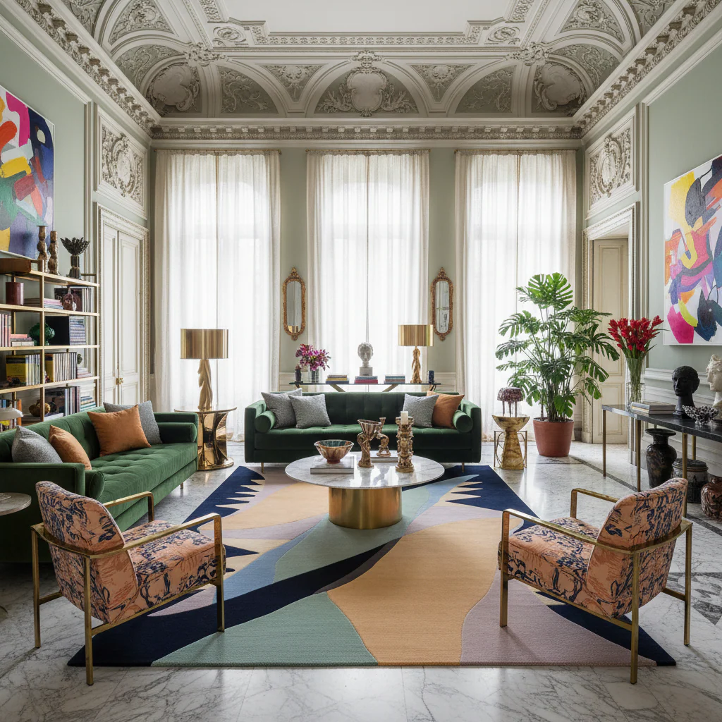 Electric Edge Flow Hand Tufted Rug - Image 2