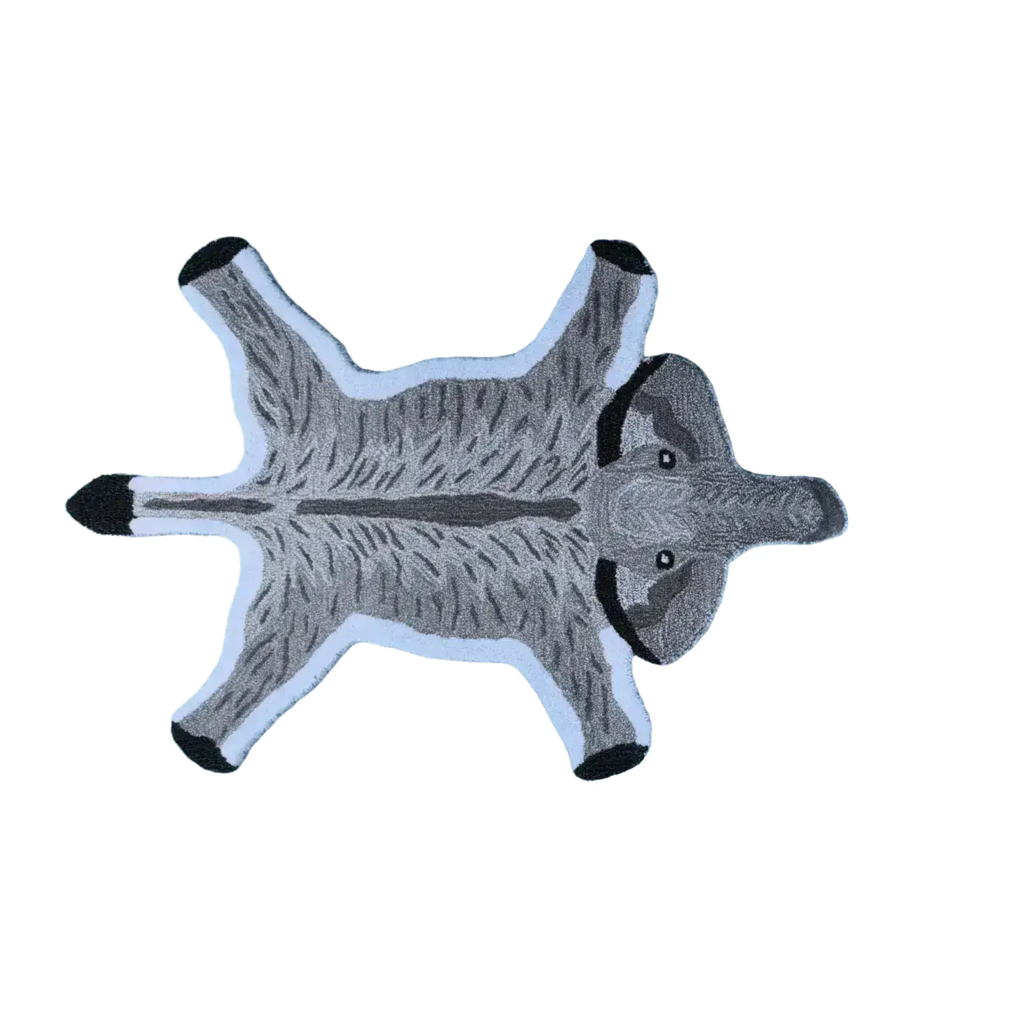 Elephant Shaped Tufted Wool Rug - Blue - Image 6