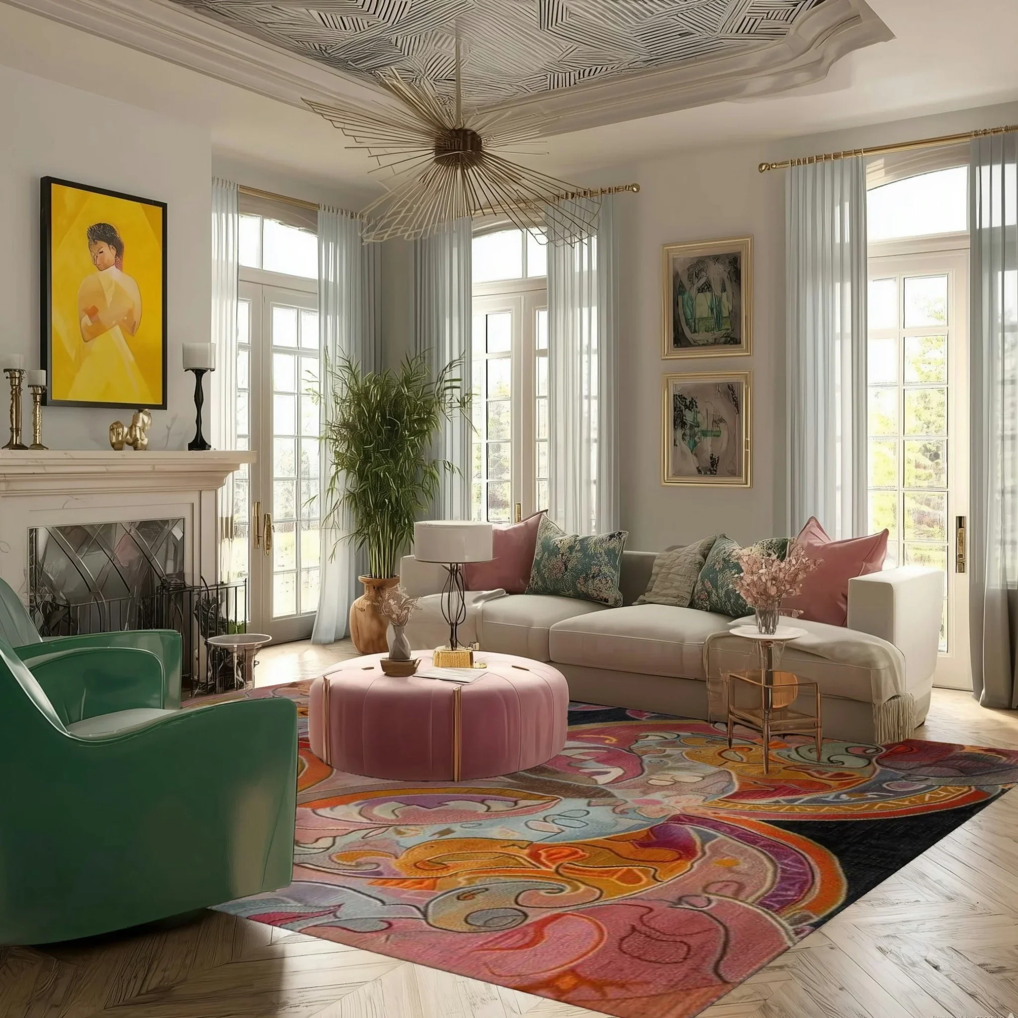 Elysian Whirls Hand Tufted Wool Rug - Image 3