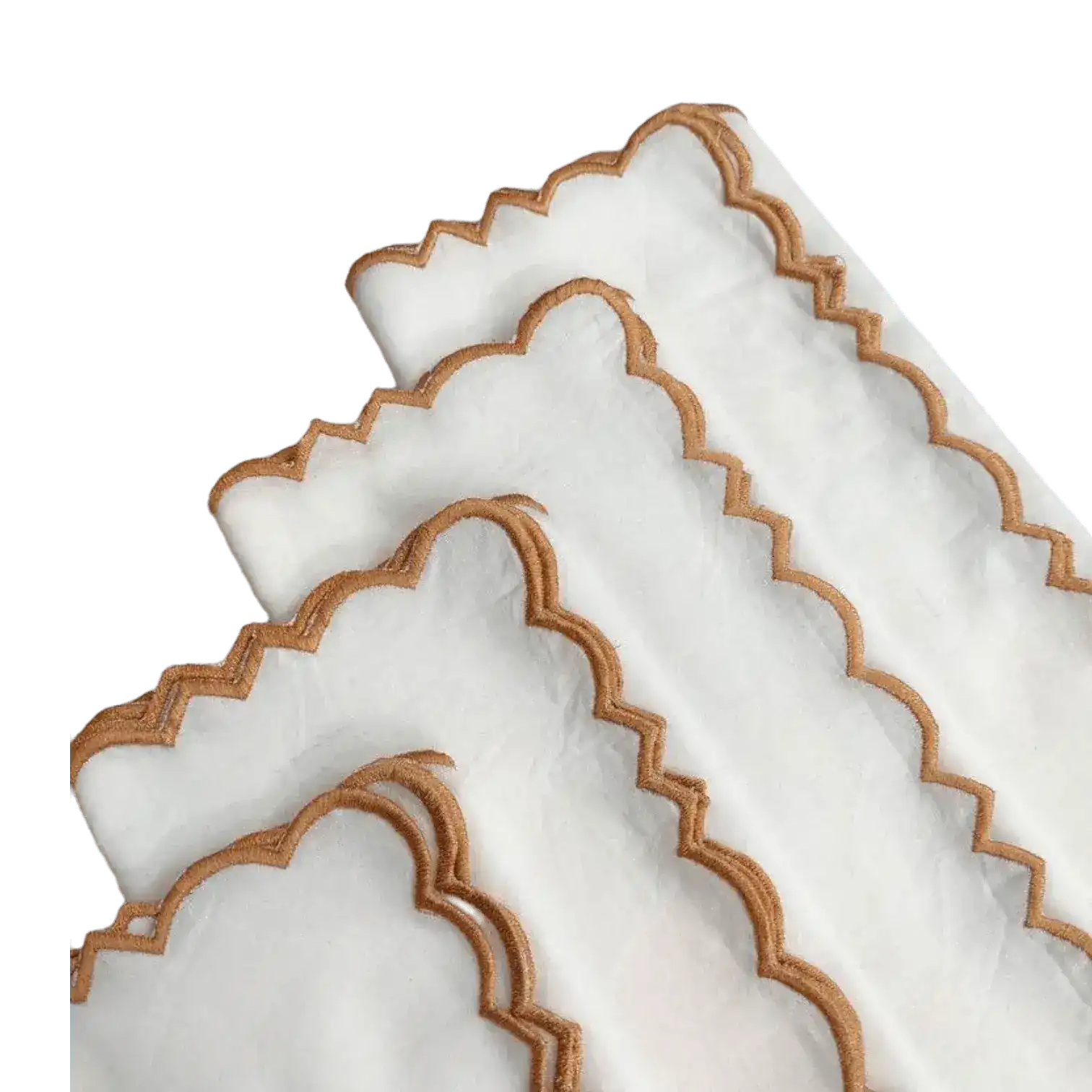 Embroidered Border White Cotton Napkins - Image 8