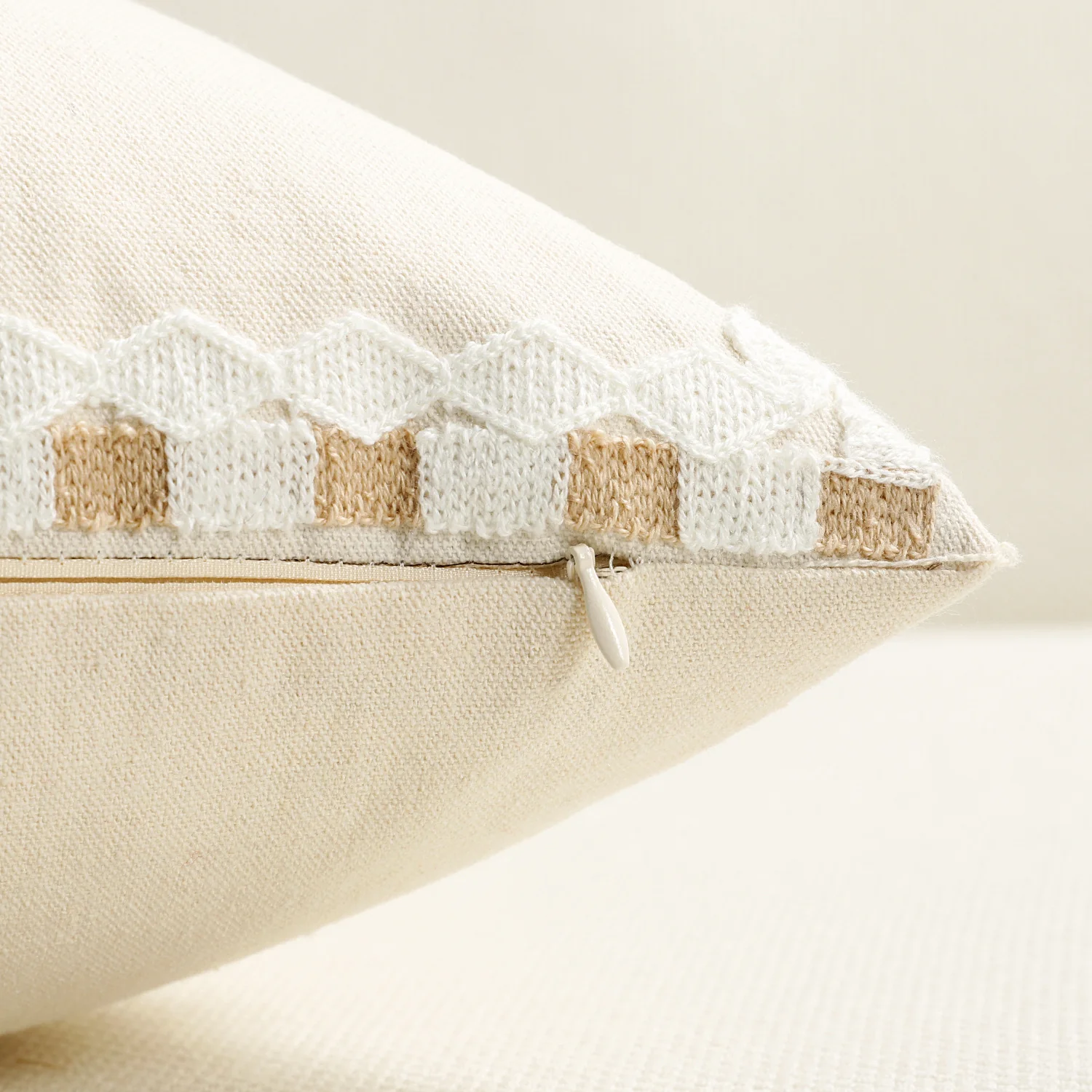 Embroidered Coconut Tree Throw Pillow Cover - Image 7