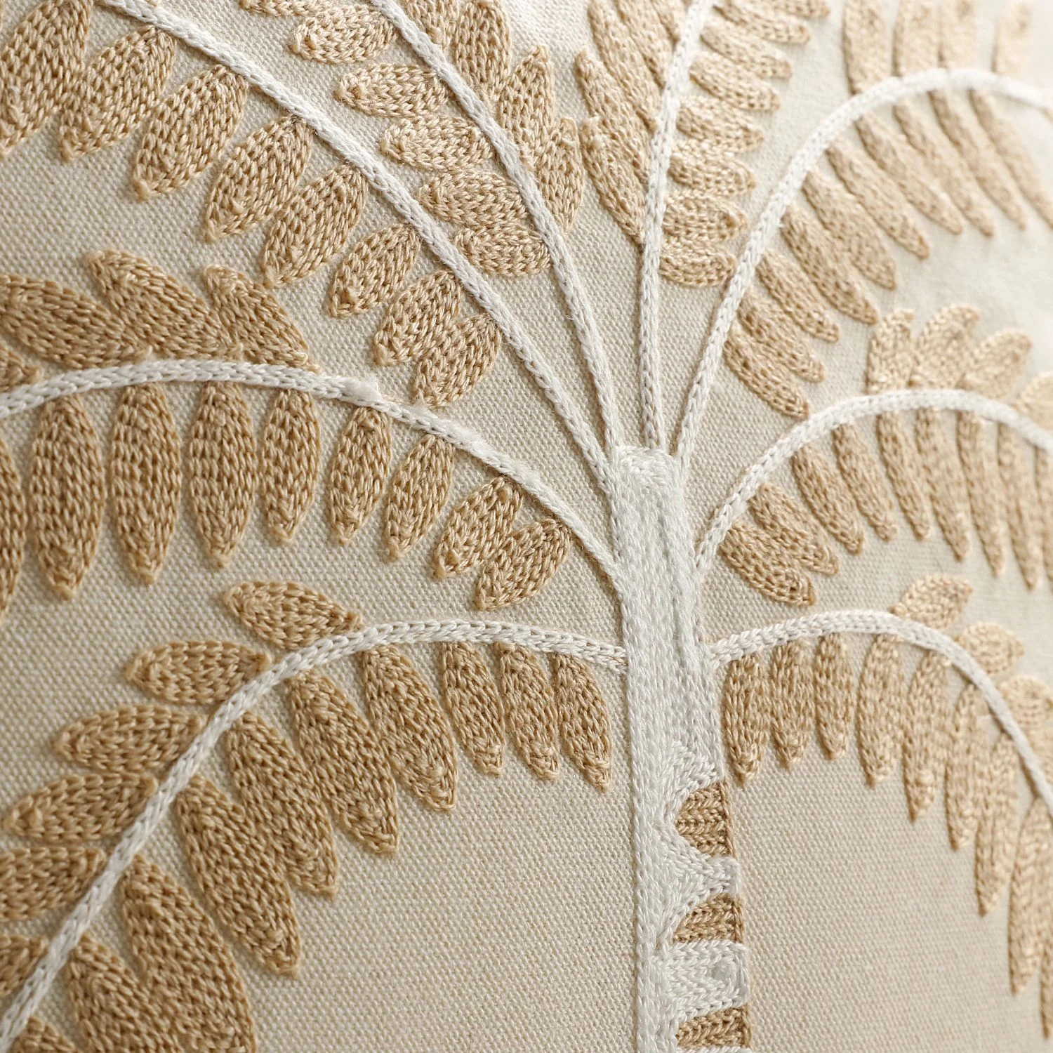 Embroidered Coconut Tree Throw Pillow Cover - Image 8