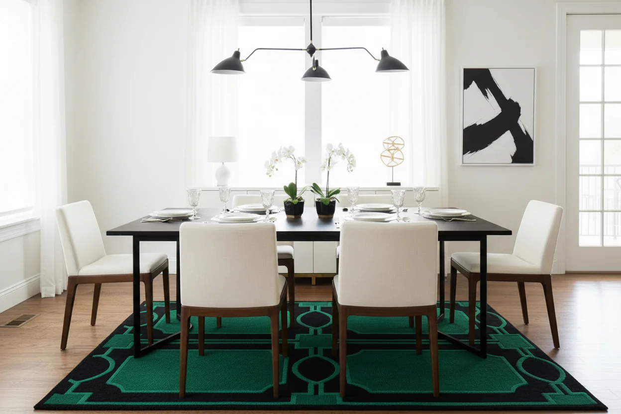 Emerald Archive Tile Hand Knotted Rug - Image 3