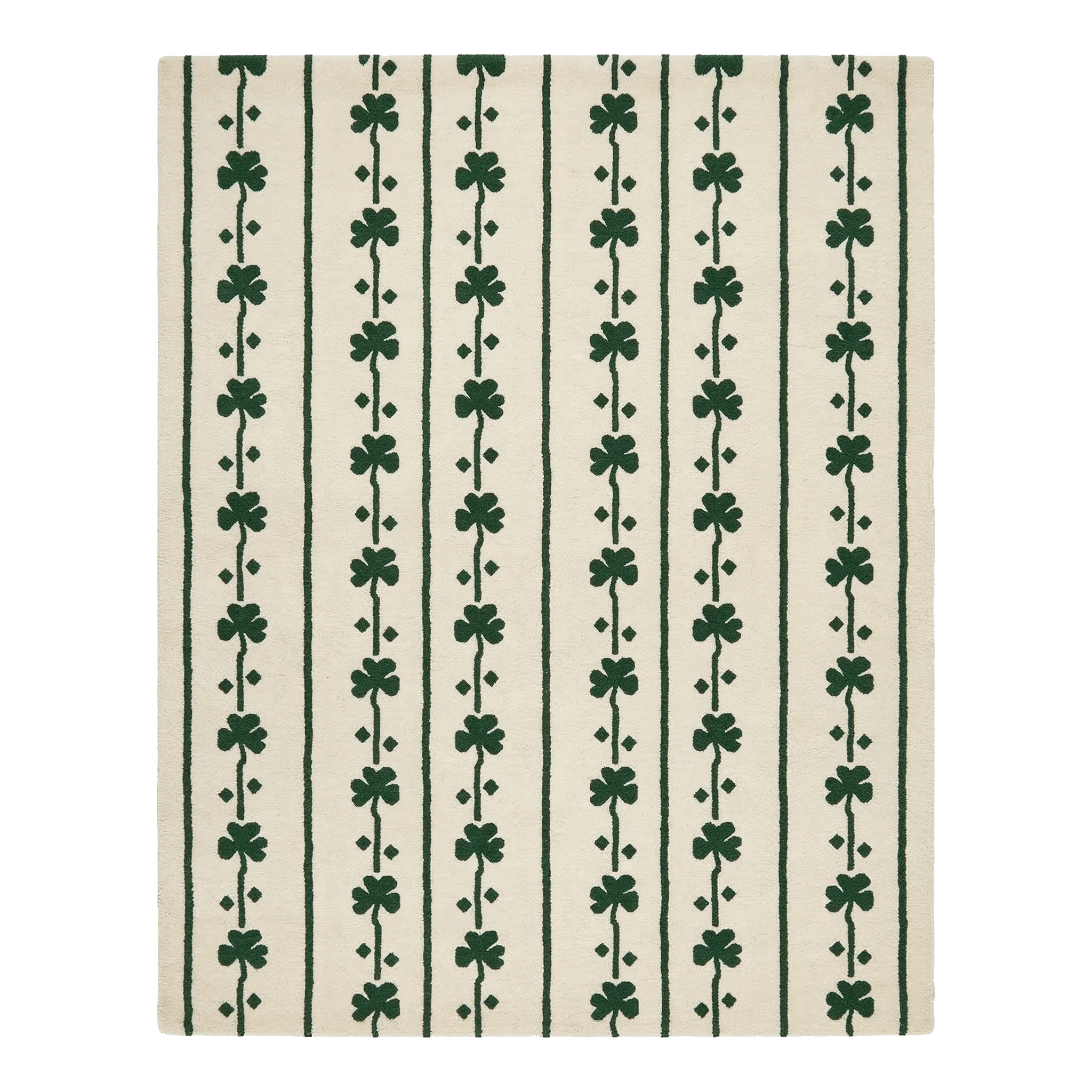 Emerald Clover Column Hand Tufted Rug