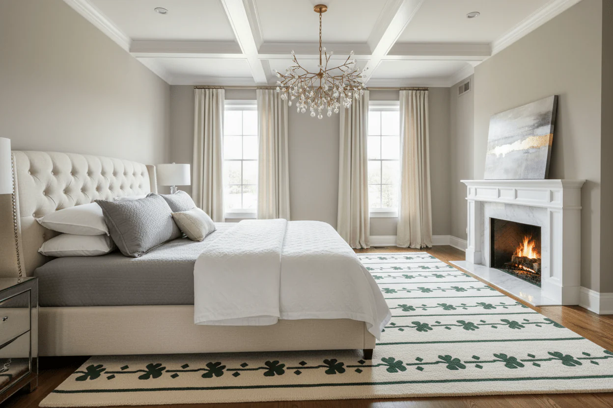 Emerald Clover Column Hand Tufted Rug - Image 2