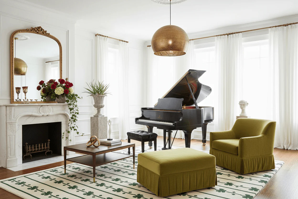 Emerald Clover Column Hand Tufted Rug - Image 3