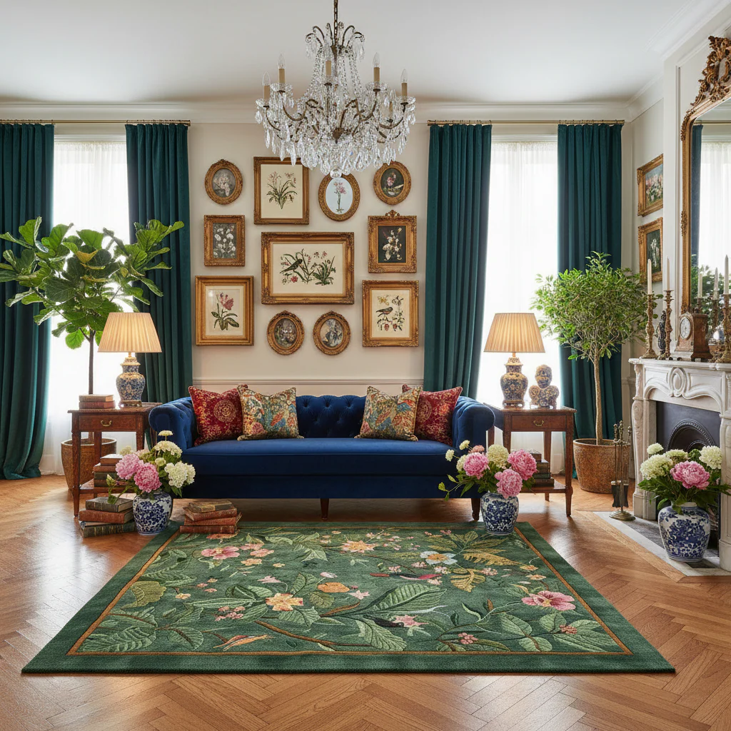 Emerald Garden Hand Tufted Rug - Image 2
