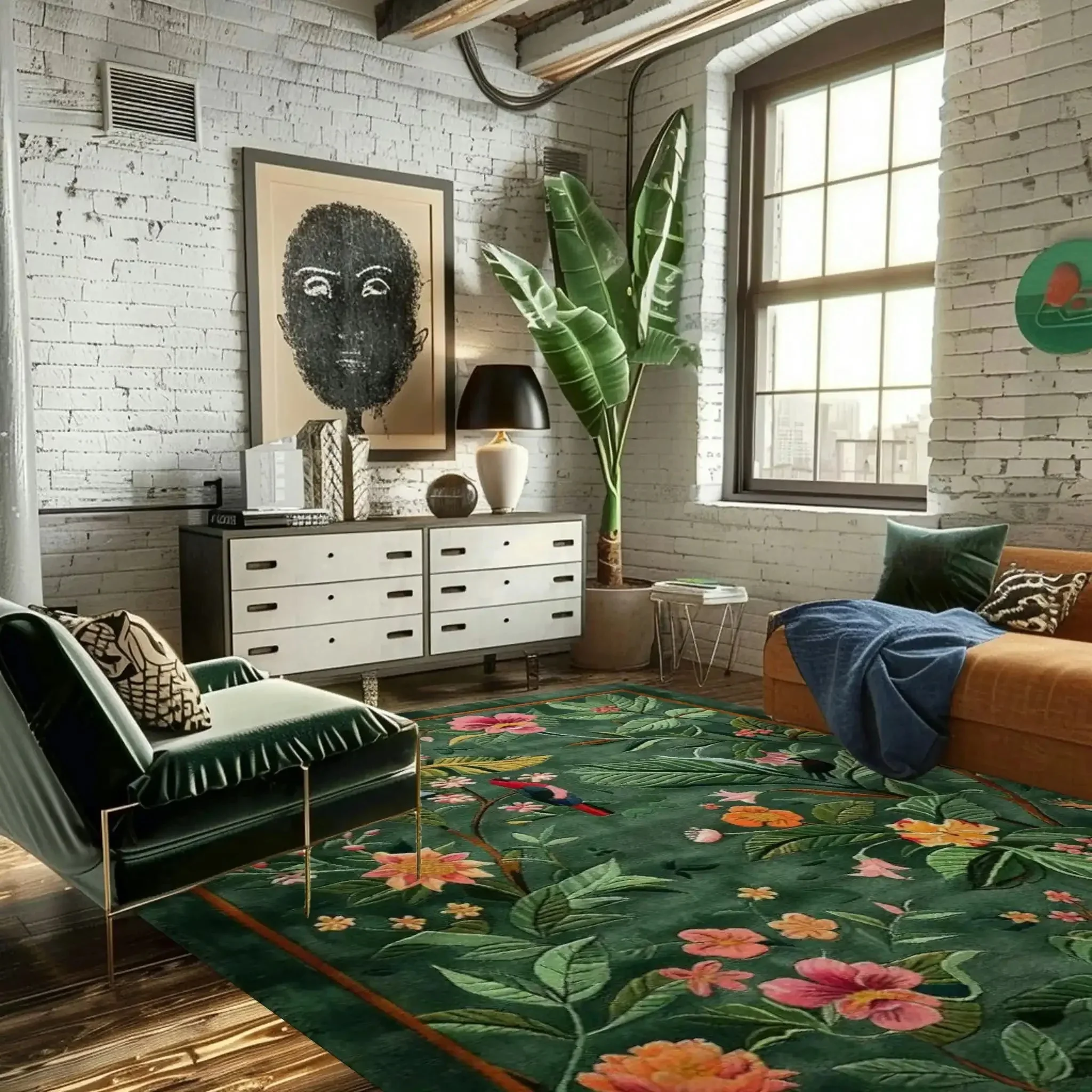 Emerald Garden Hand Tufted Rug - Image 4