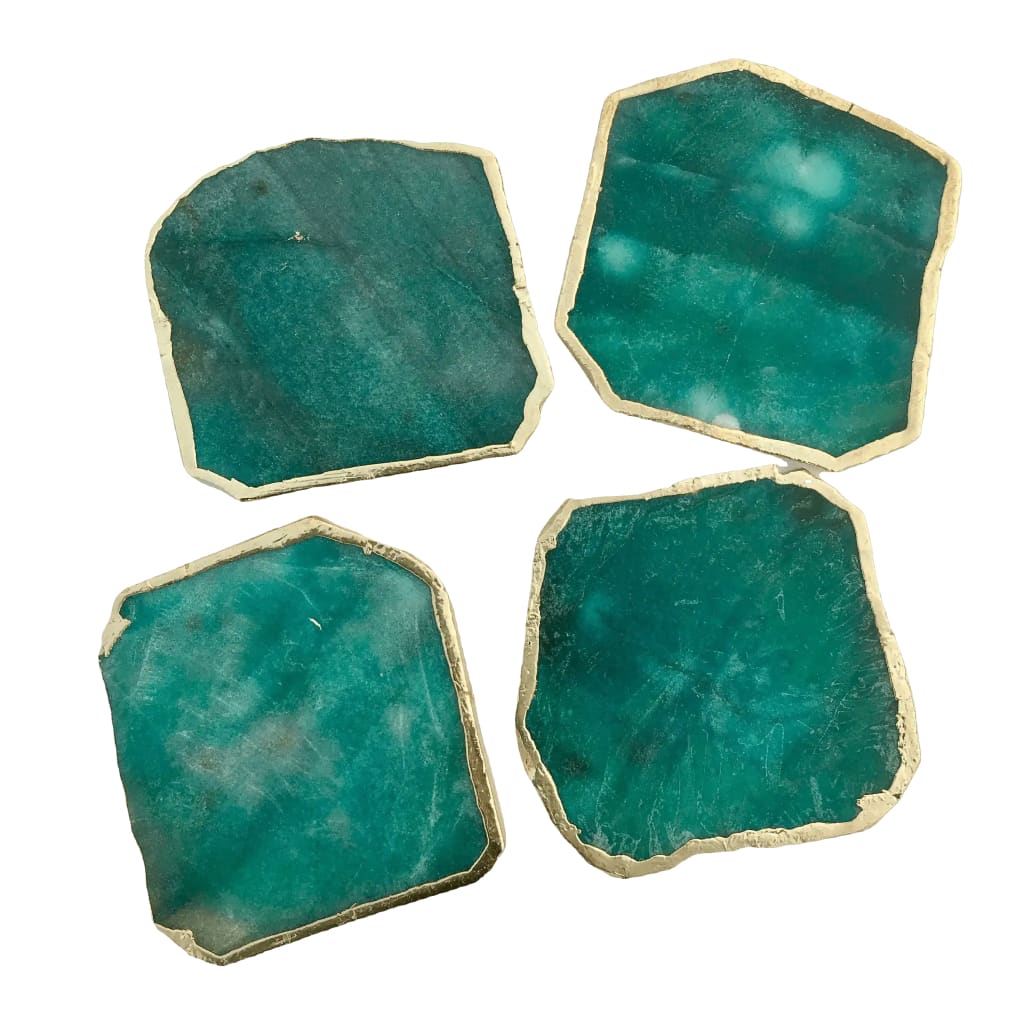 Emerald Green Agate Aventurine Coaster Set of 4