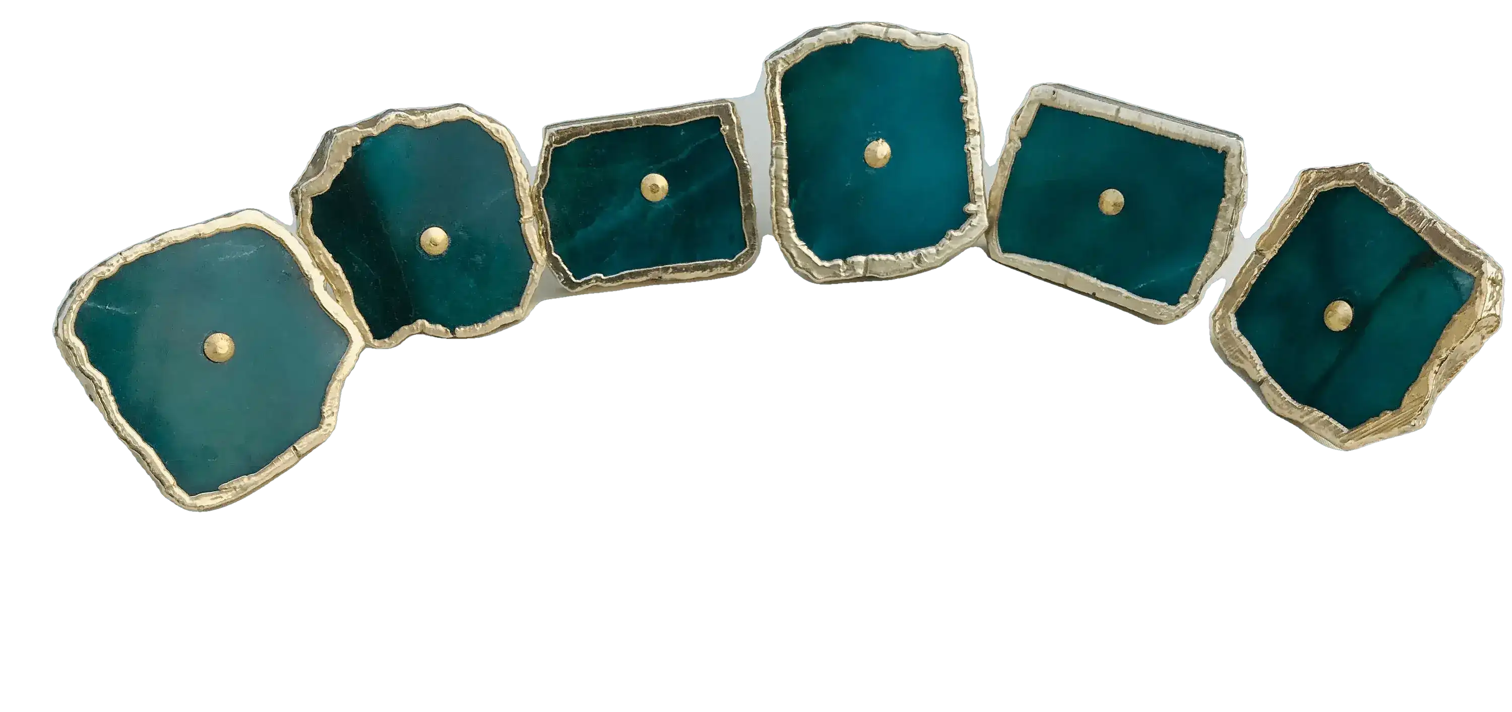 Emerald Green Agate Cabinet Door Pull Handle - Set of 6 - Image 2