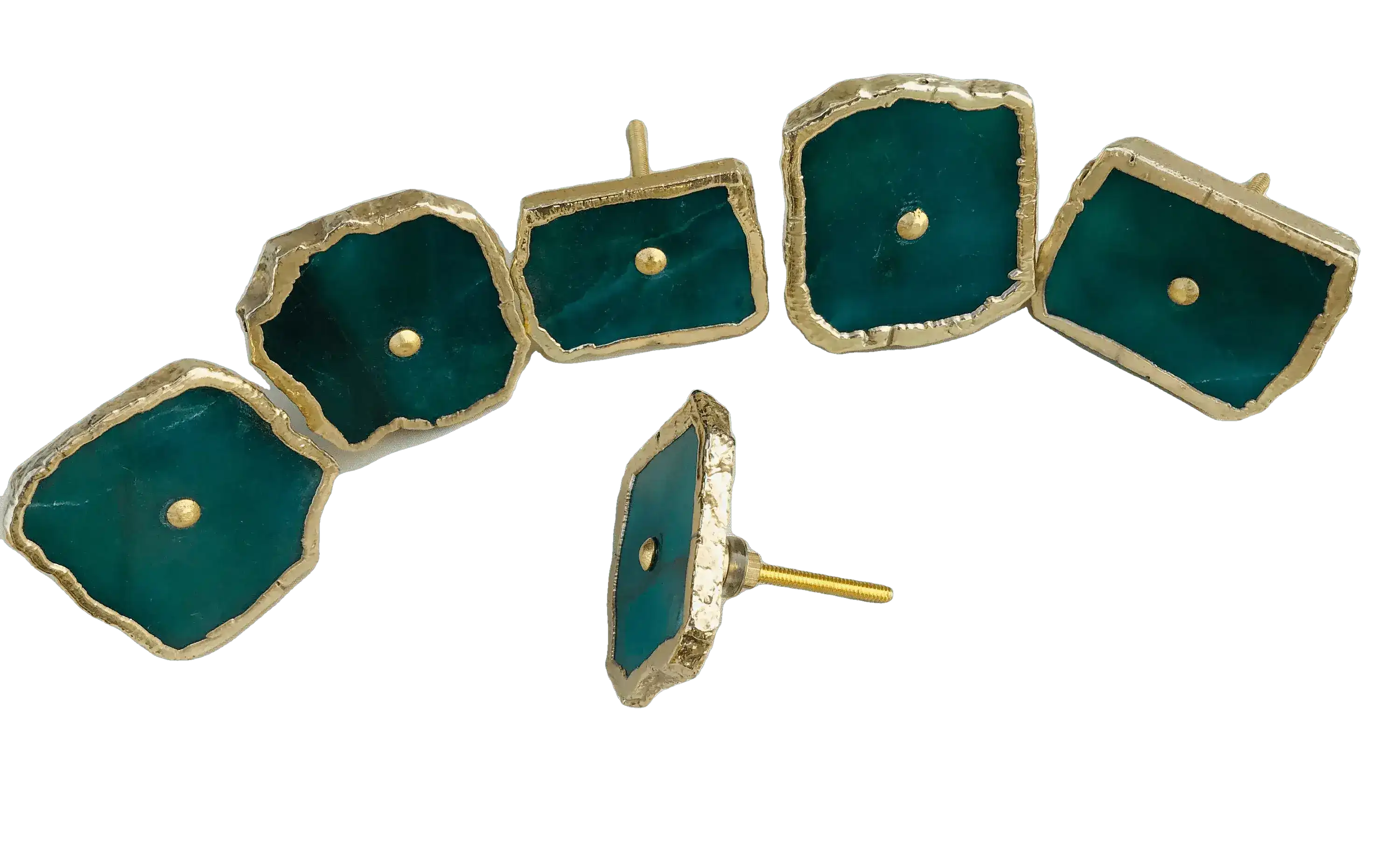 Emerald Green Agate Cabinet Door Pull Handle - Set of 6 - Image 3
