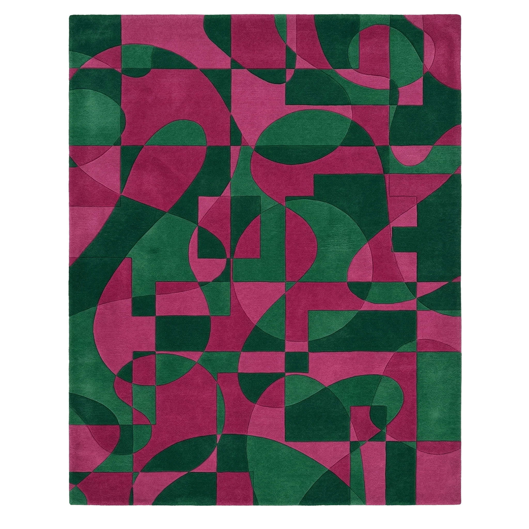 Emerald Magenta Maze Hand Tufted Rug