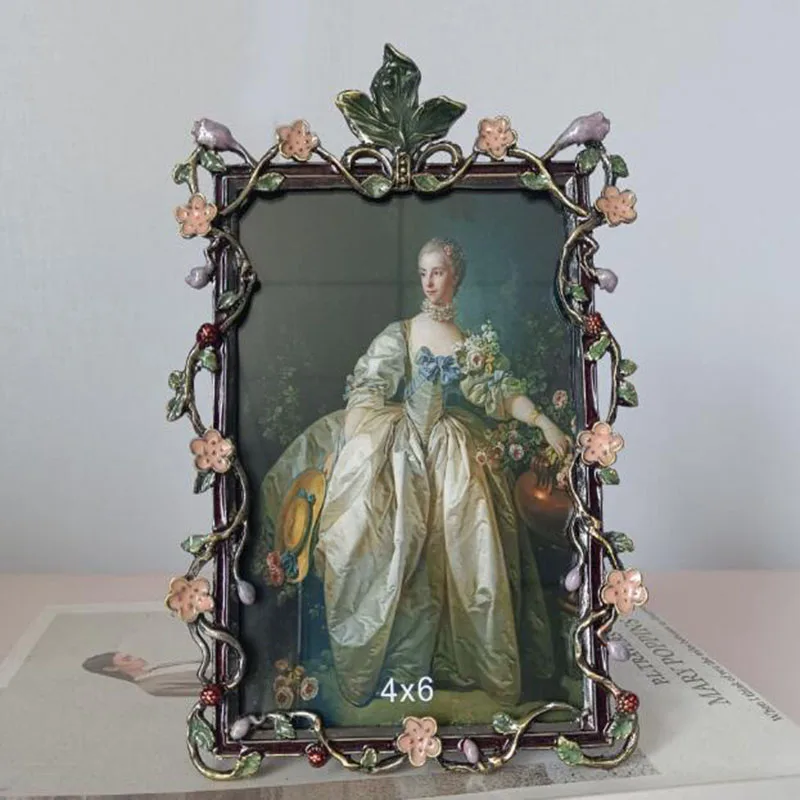 Enamel Floral Metal Photo Frame - Image 4