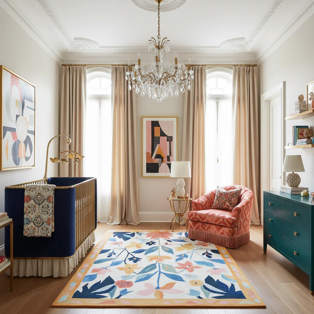 Enchanted Blossom Hand Tufted Wool Rug - Image 2