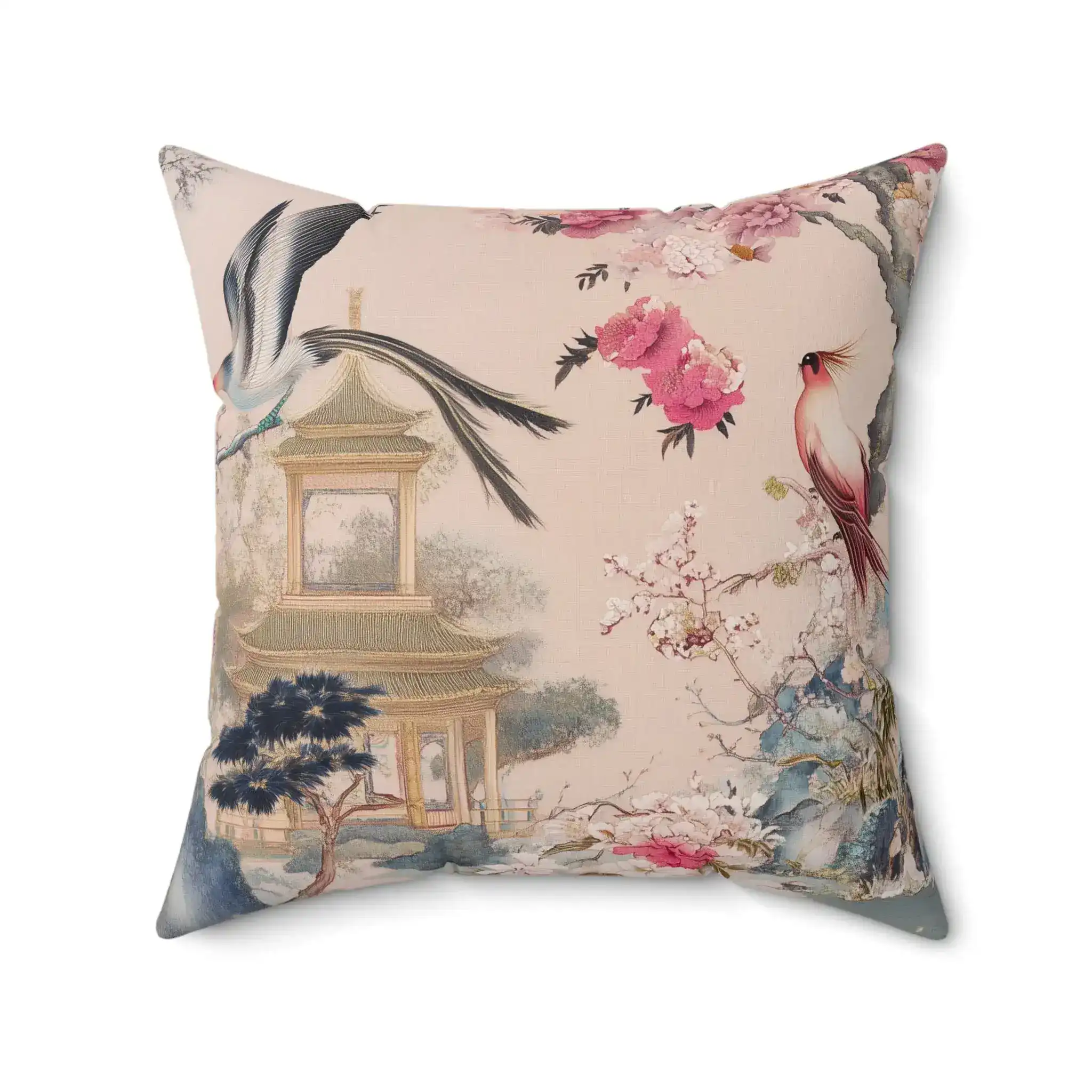 Enchanted Peony Pavilion Throw Pillow - Image 11