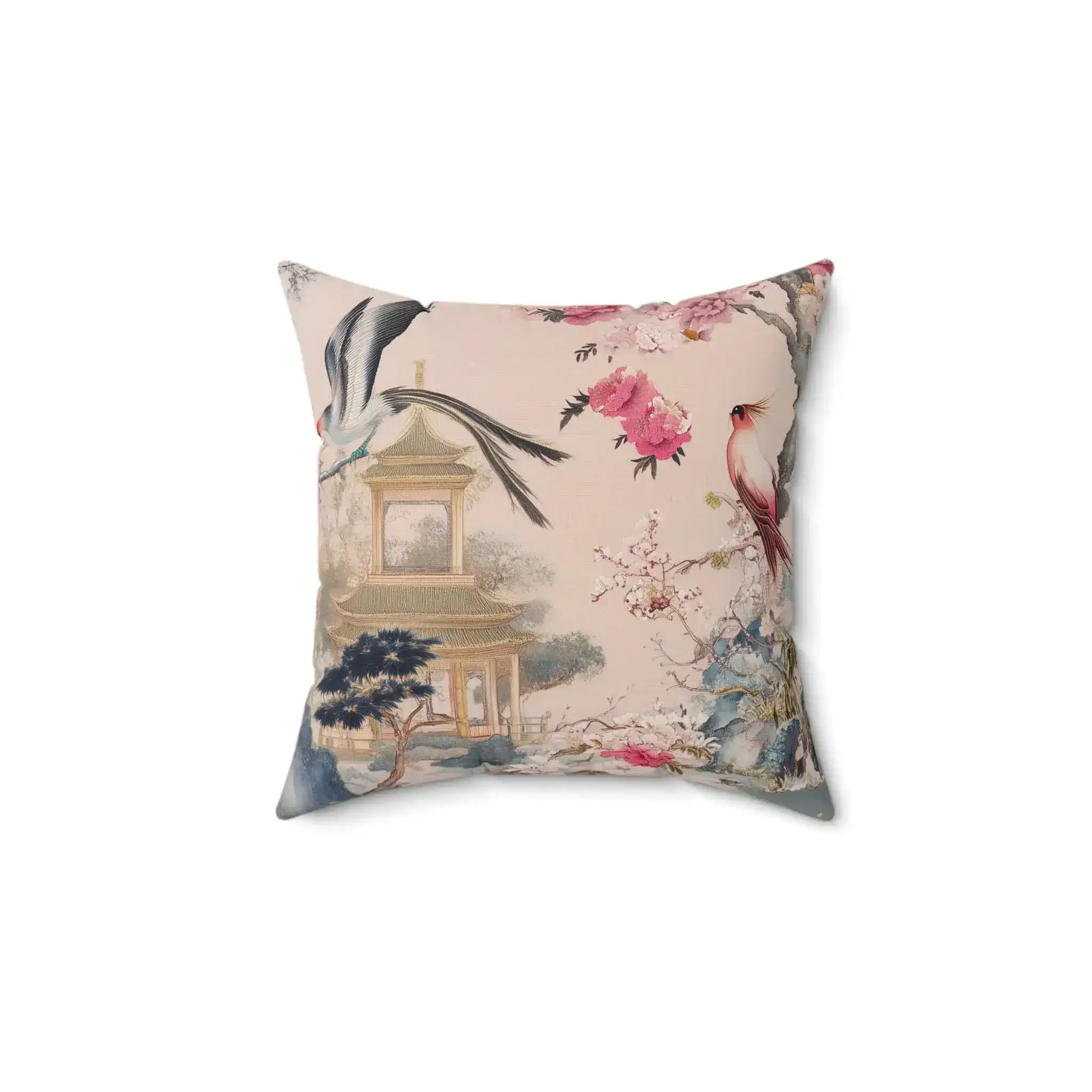 Enchanted Peony Pavilion Throw Pillow - Image 5