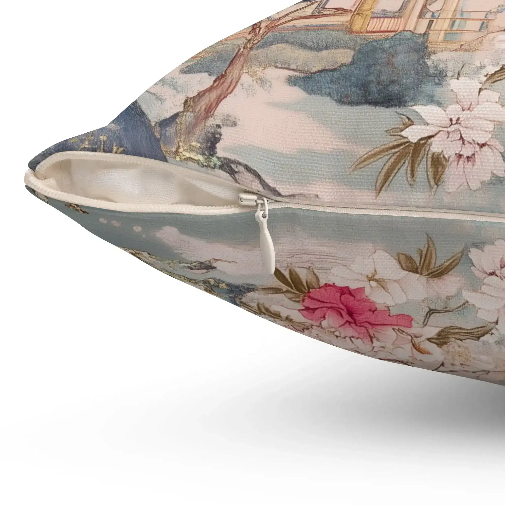 Enchanted Peony Pavilion Throw Pillow - Image 6