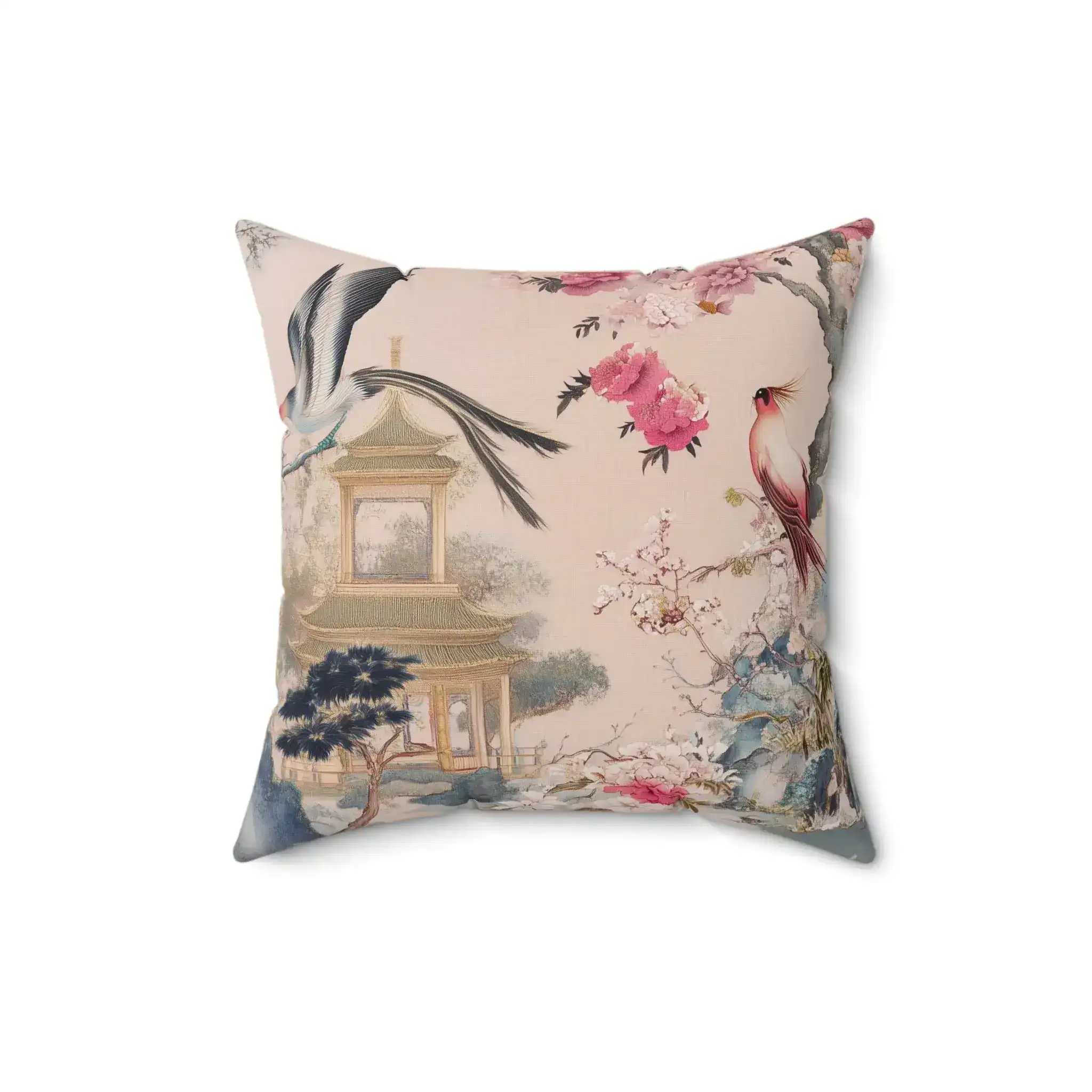 Enchanted Peony Pavilion Throw Pillow - Image 7