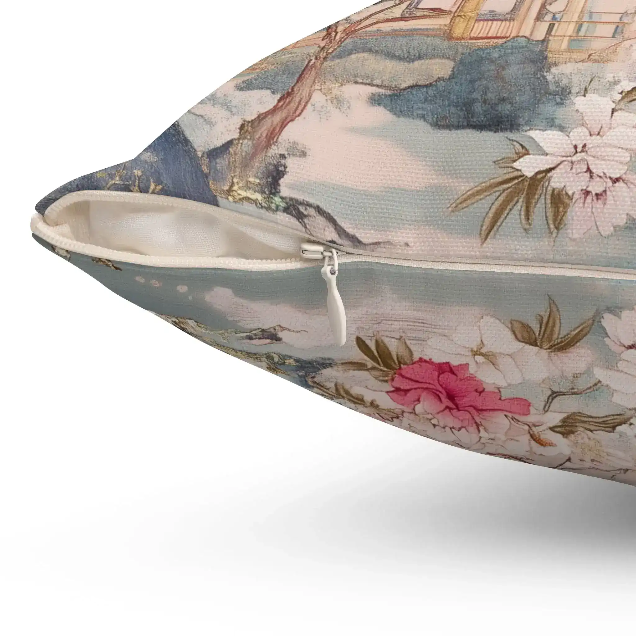 Enchanted Peony Pavilion Throw Pillow - Image 8