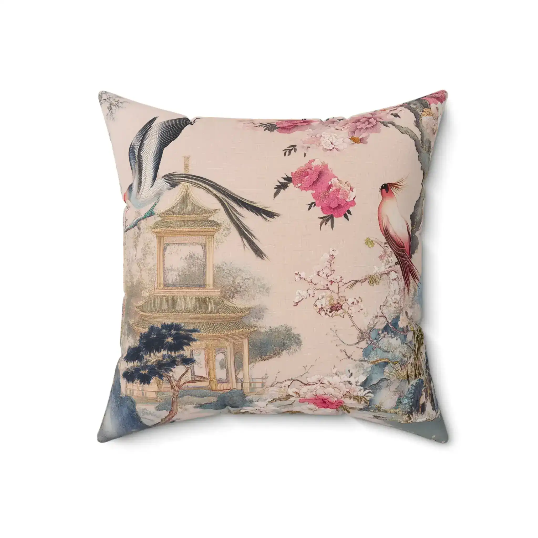 Enchanted Peony Pavilion Throw Pillow - Image 9